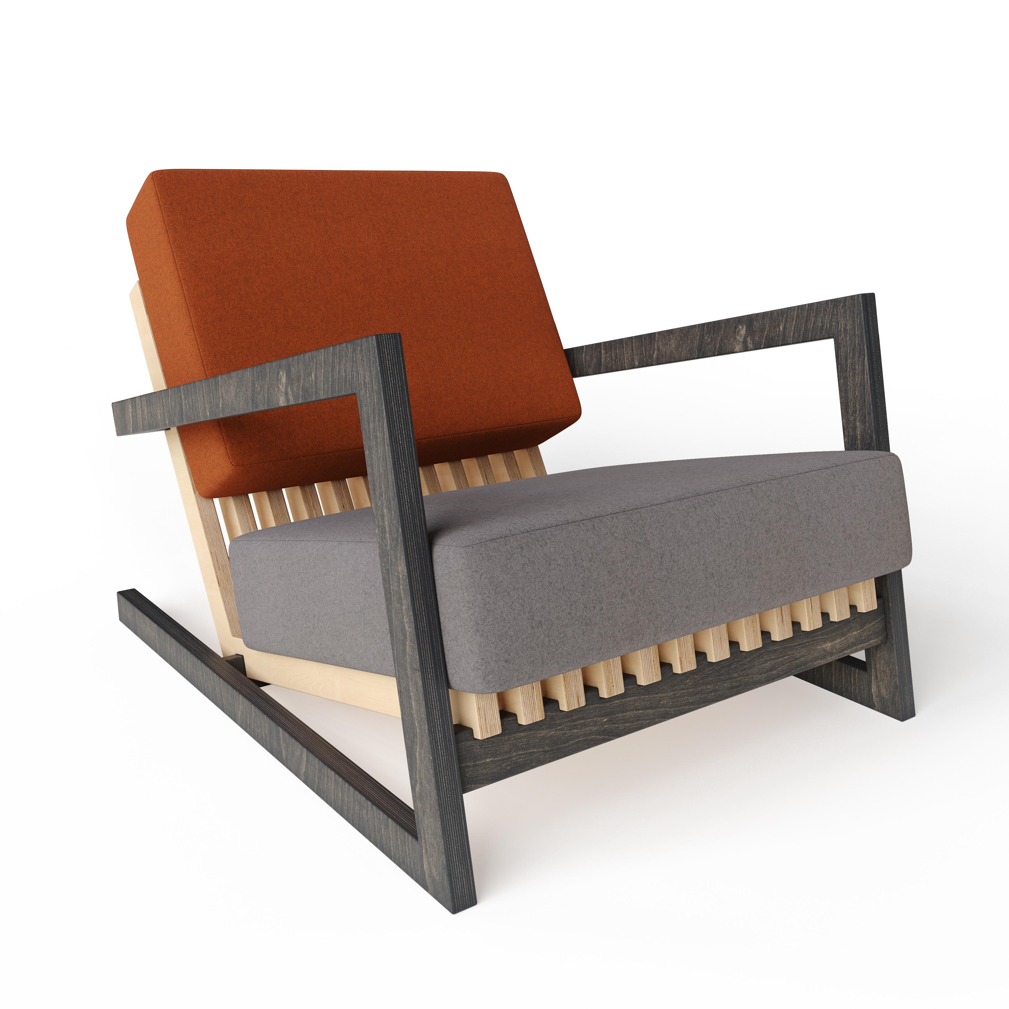 Scandinavian Designer Black Yellow Lounge Chair For Sale 11
