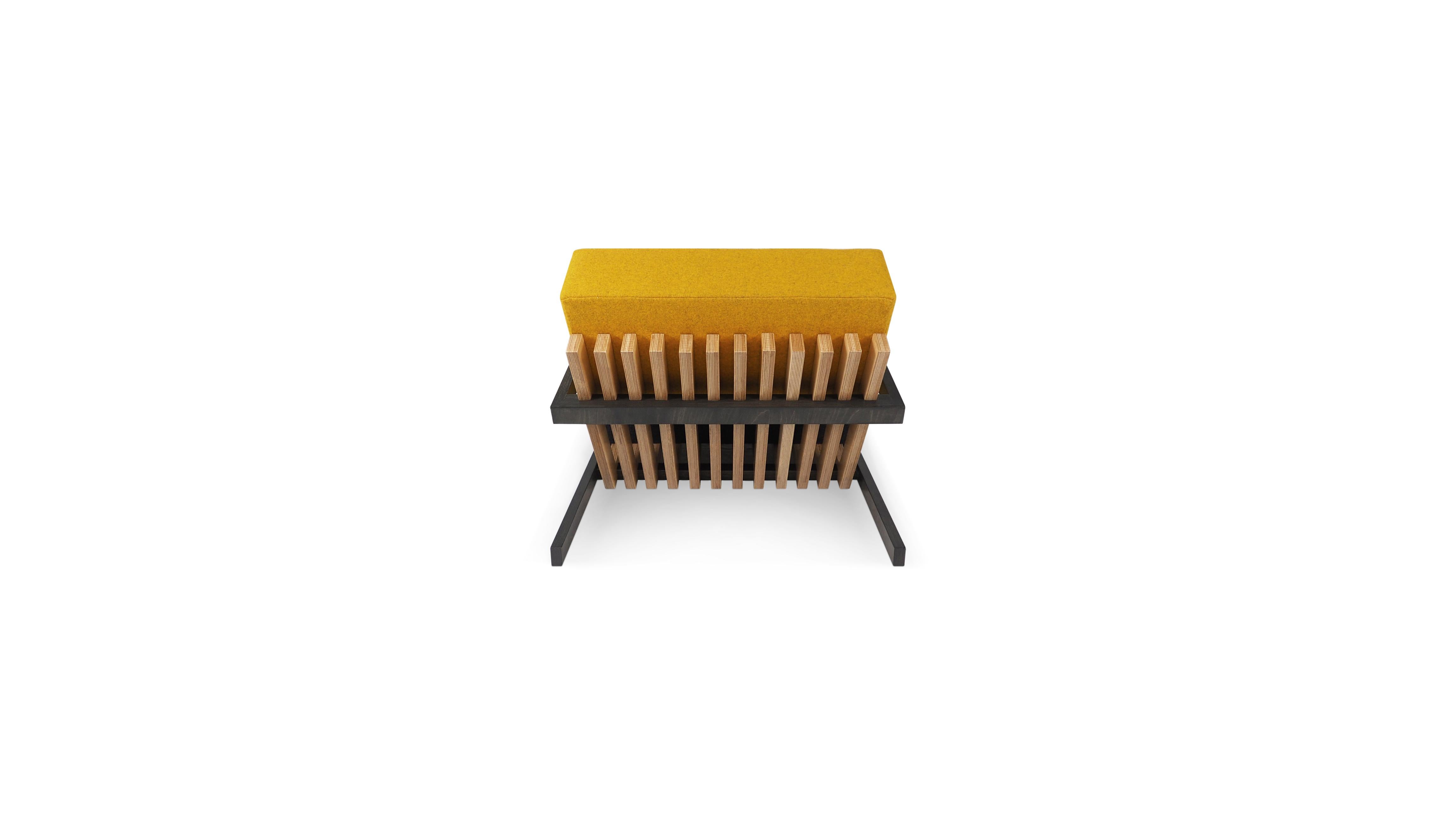Scandinavian Modern Scandinavian Designer Black Yellow Lounge Chair For Sale