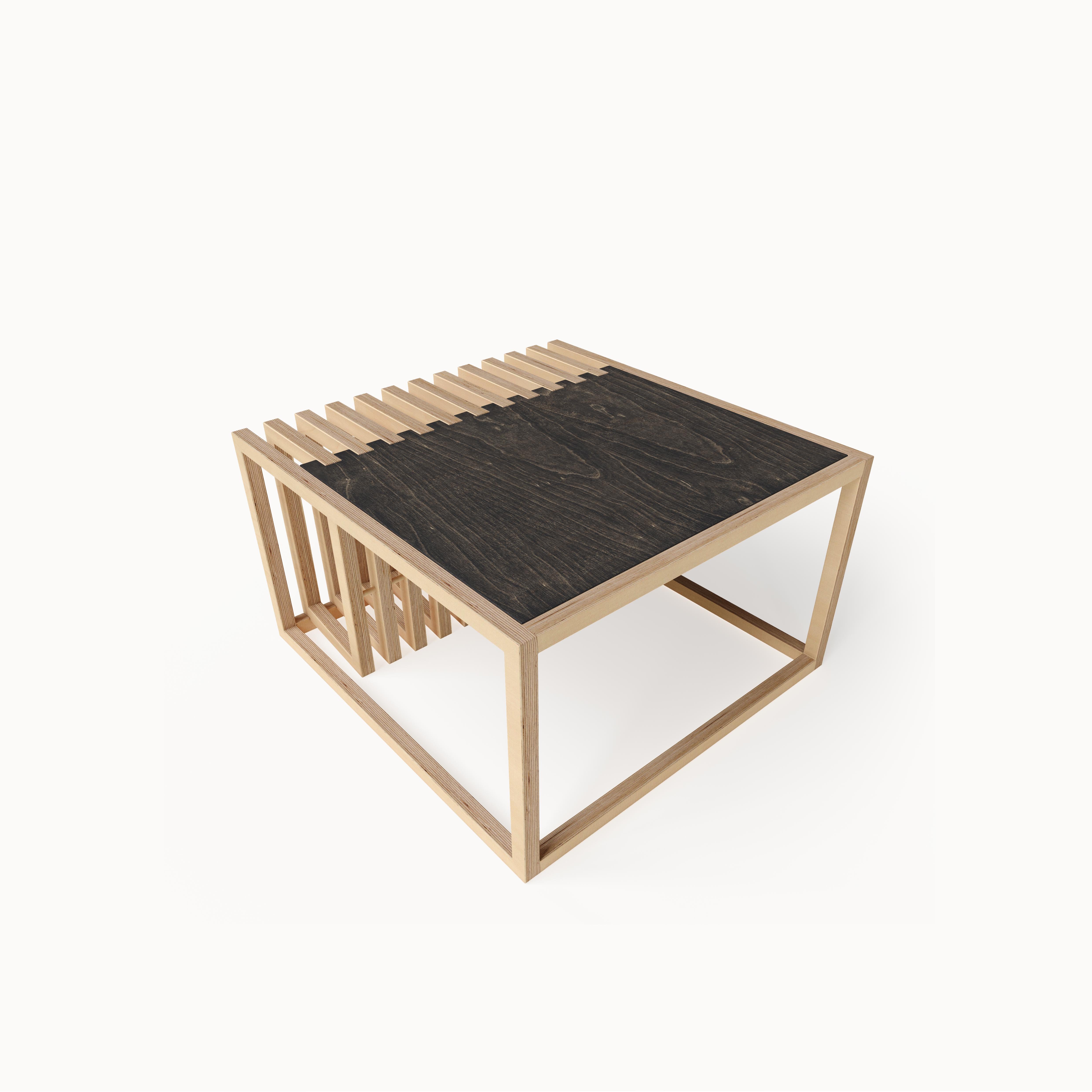 Scandinavian Modern Scandinavian Designer Natural Tainted Wood Coffee Table For Sale