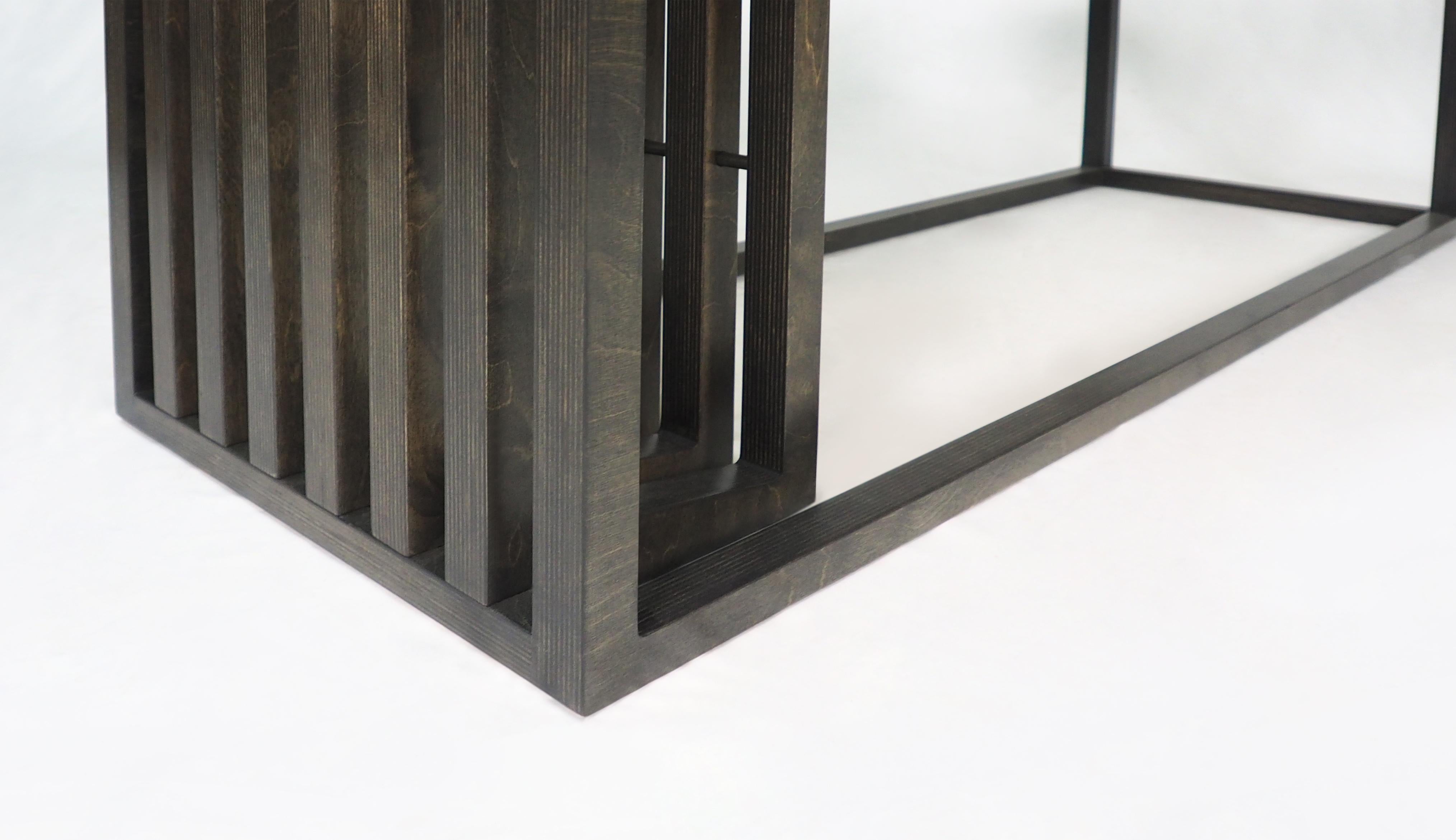 Panca da pranzo nera in legno naturale di design scandinavo in vendita 2