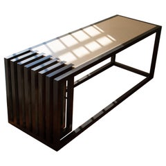 Scandinavian Designer Natural Wood Black Dining Bench