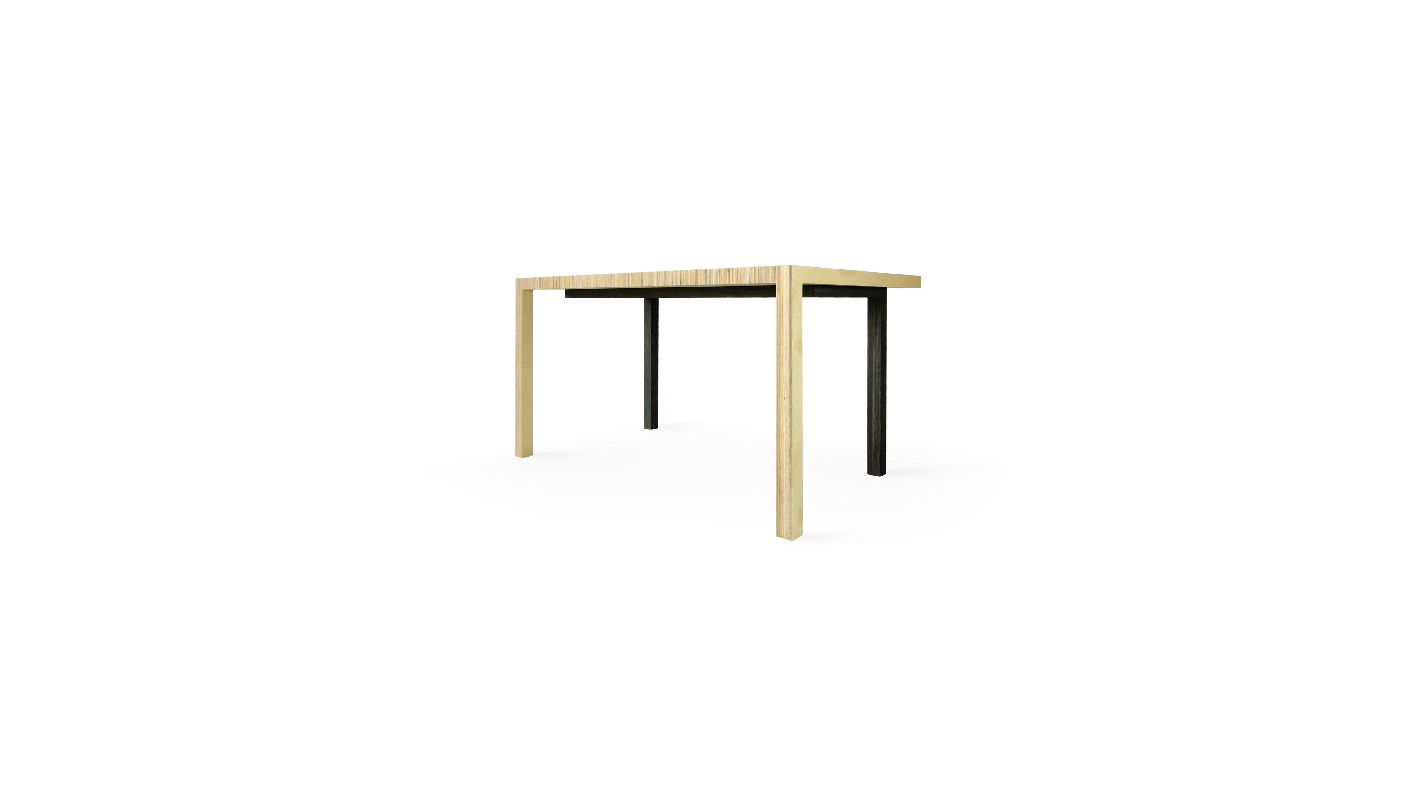Scandinavian Designer Natural Wood Medium Size Dining or Conference Table For Sale 4