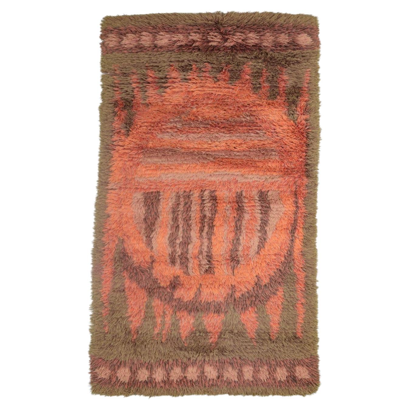 Design/One. Tapis Rya en laine avec un motif inspiré du soleil. 1960s/70s