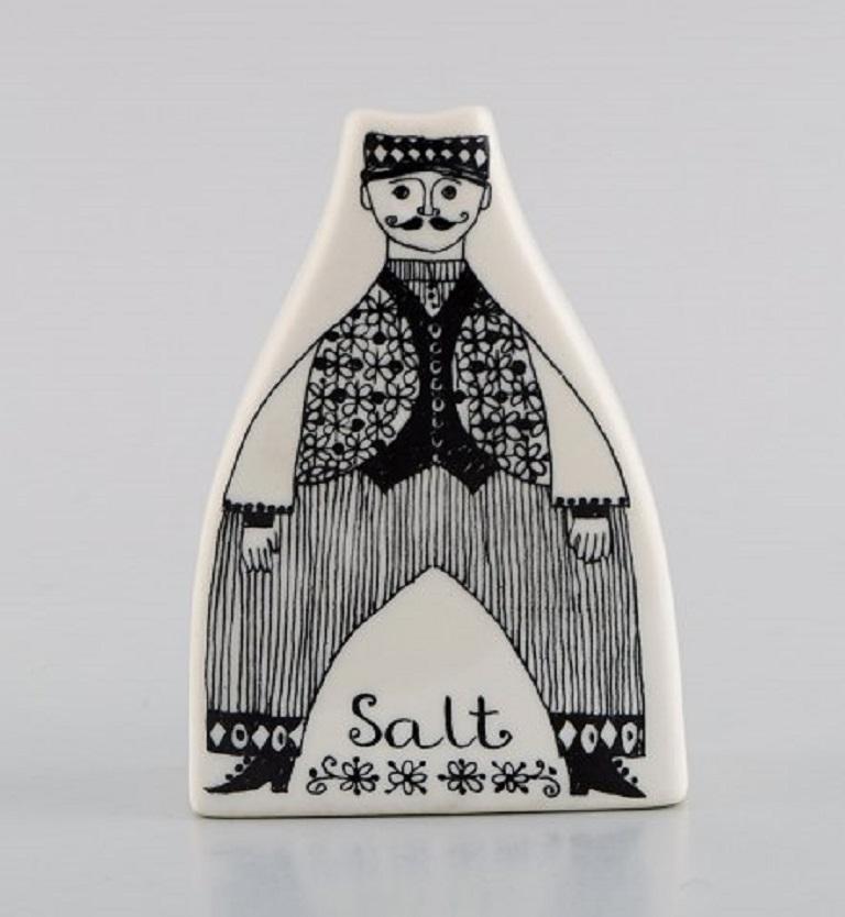Skandinavischer Designer, Salz- und Pfefferstreuer aus glasierter Fayence, 1970er / 80er Jahre (Skandinavische Moderne) im Angebot