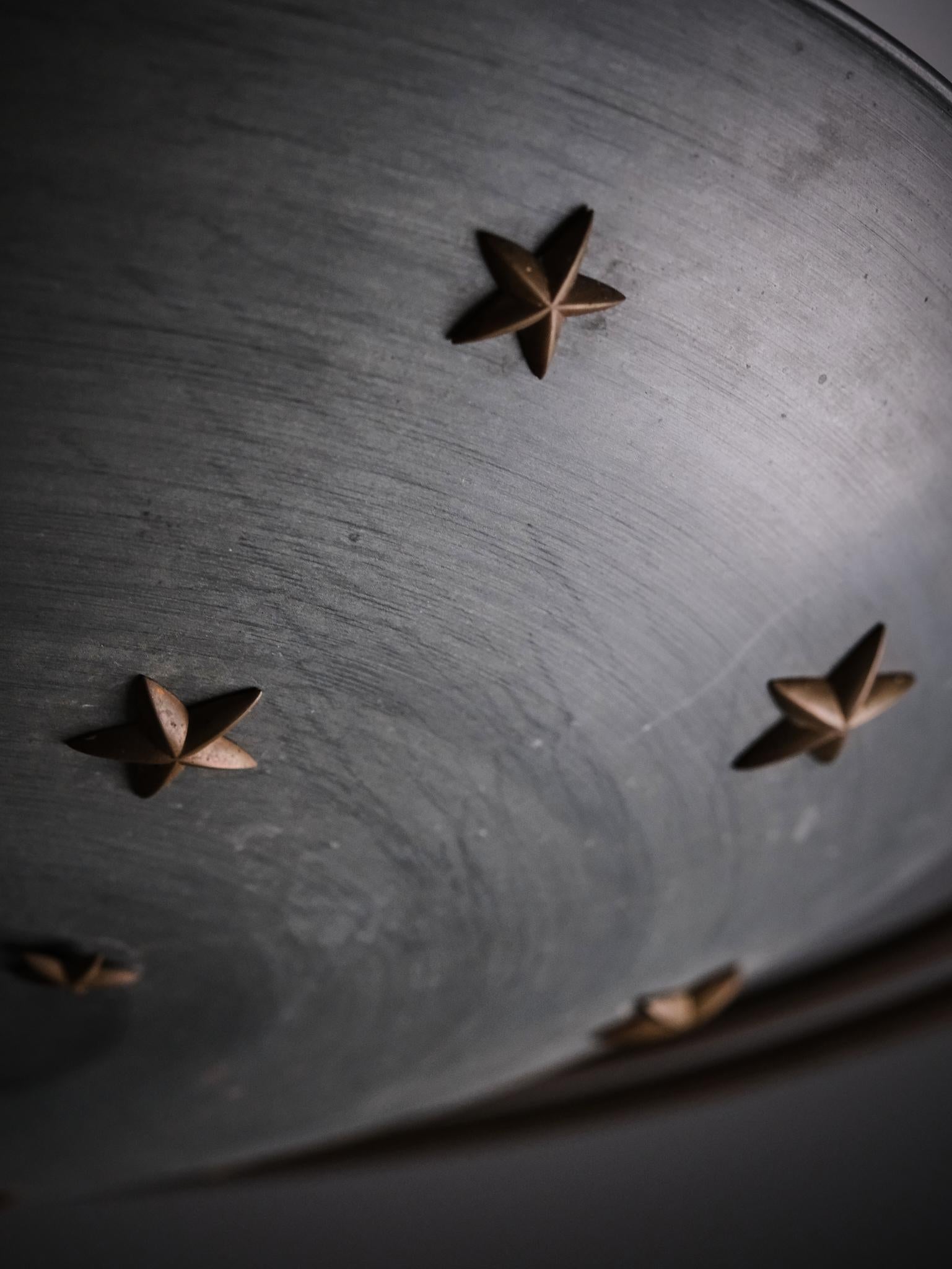 Scandinavian designer sculptural zinc and bronze ceiling light, 1930s For Sale 3
