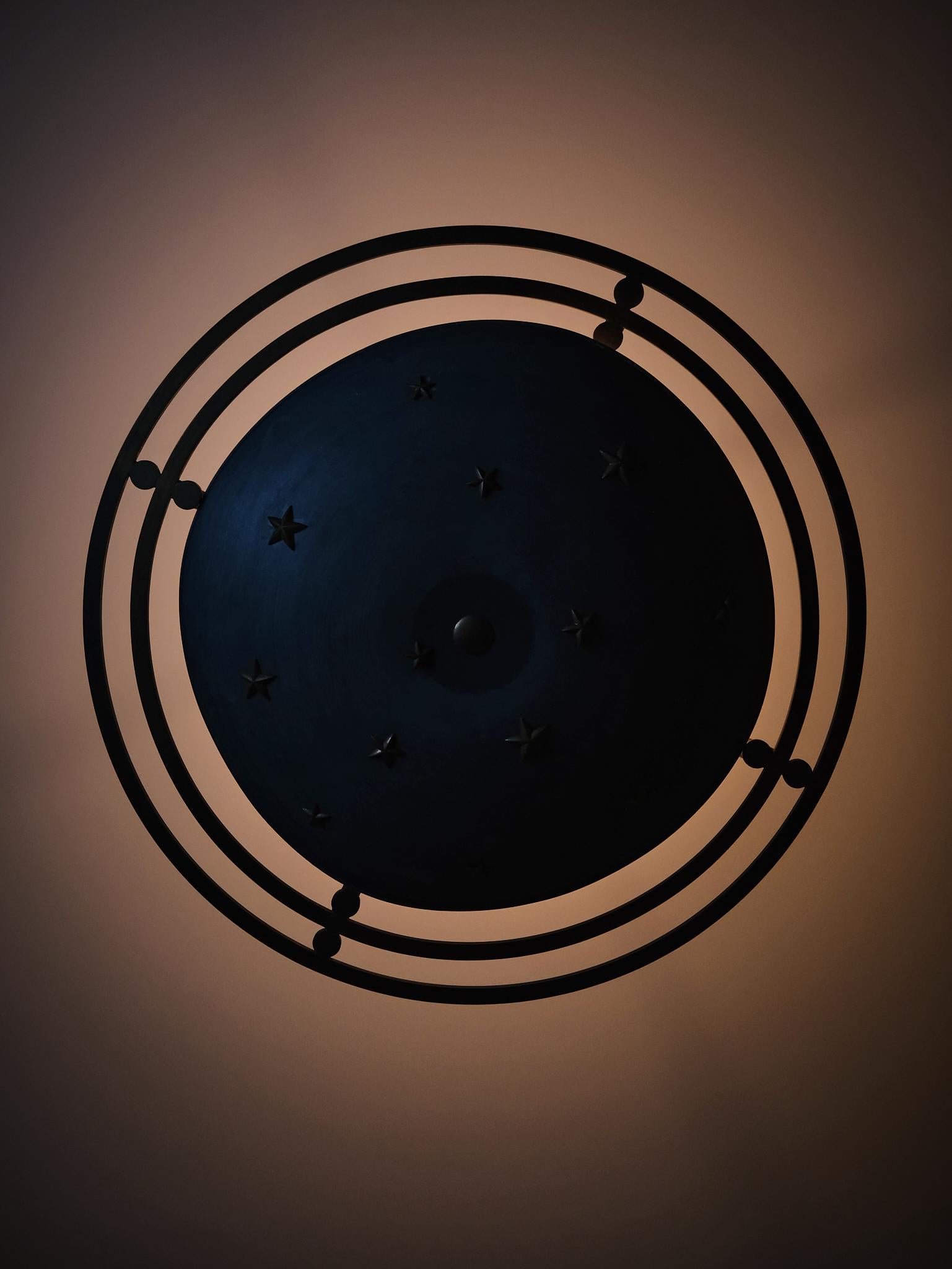 Scandinavian Modern Scandinavian designer sculptural zinc and bronze ceiling light, 1930s For Sale