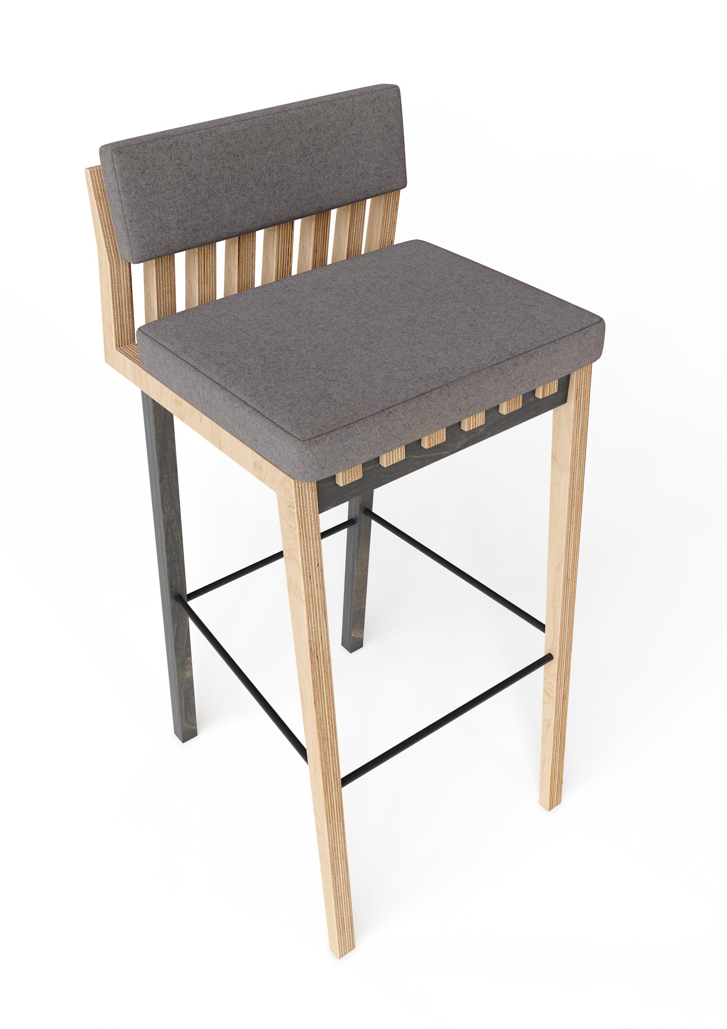 Scandinavian Designer Stool Bar Chair In New Condition For Sale In Paris, FR