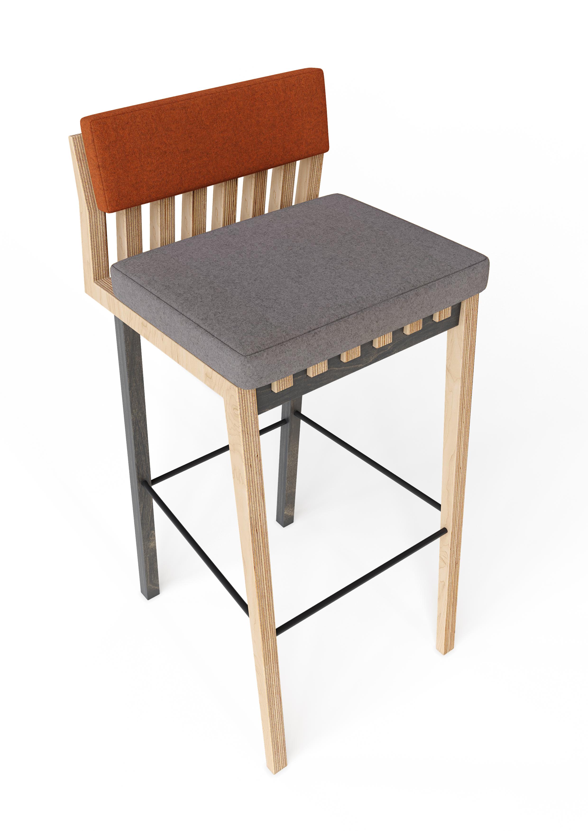 Contemporary Scandinavian Designer Stool Bar Chair For Sale
