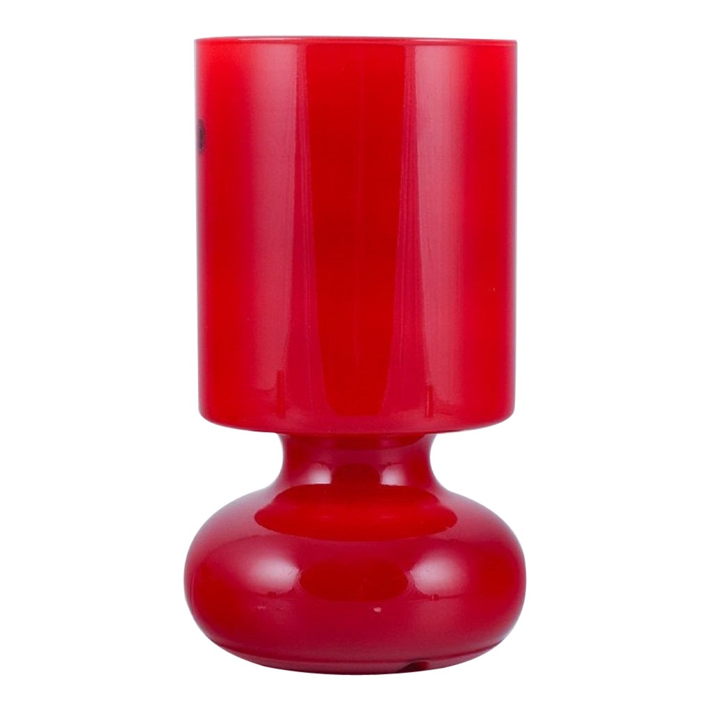 Scandinavian Designer, Table Lamp in Burgundy Glass, Late 1900s For Sale