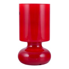 Scandinavian Designer, Table Lamp in Burgundy Glass, Late 1900s