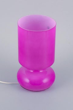Scandinavian Designer, Table Lamp in Pink Glass, Late 1900s