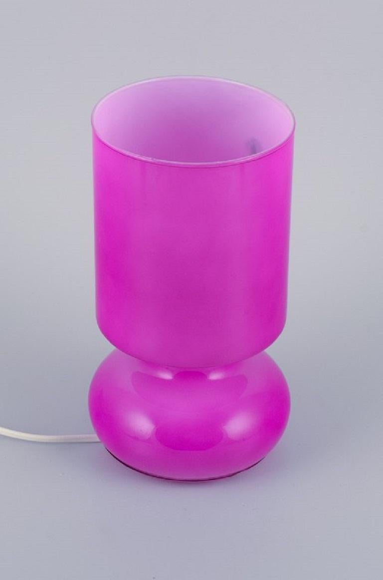 Scandinavian Designer, Table Lamp in Pink Glass, Late 1900s For Sale at