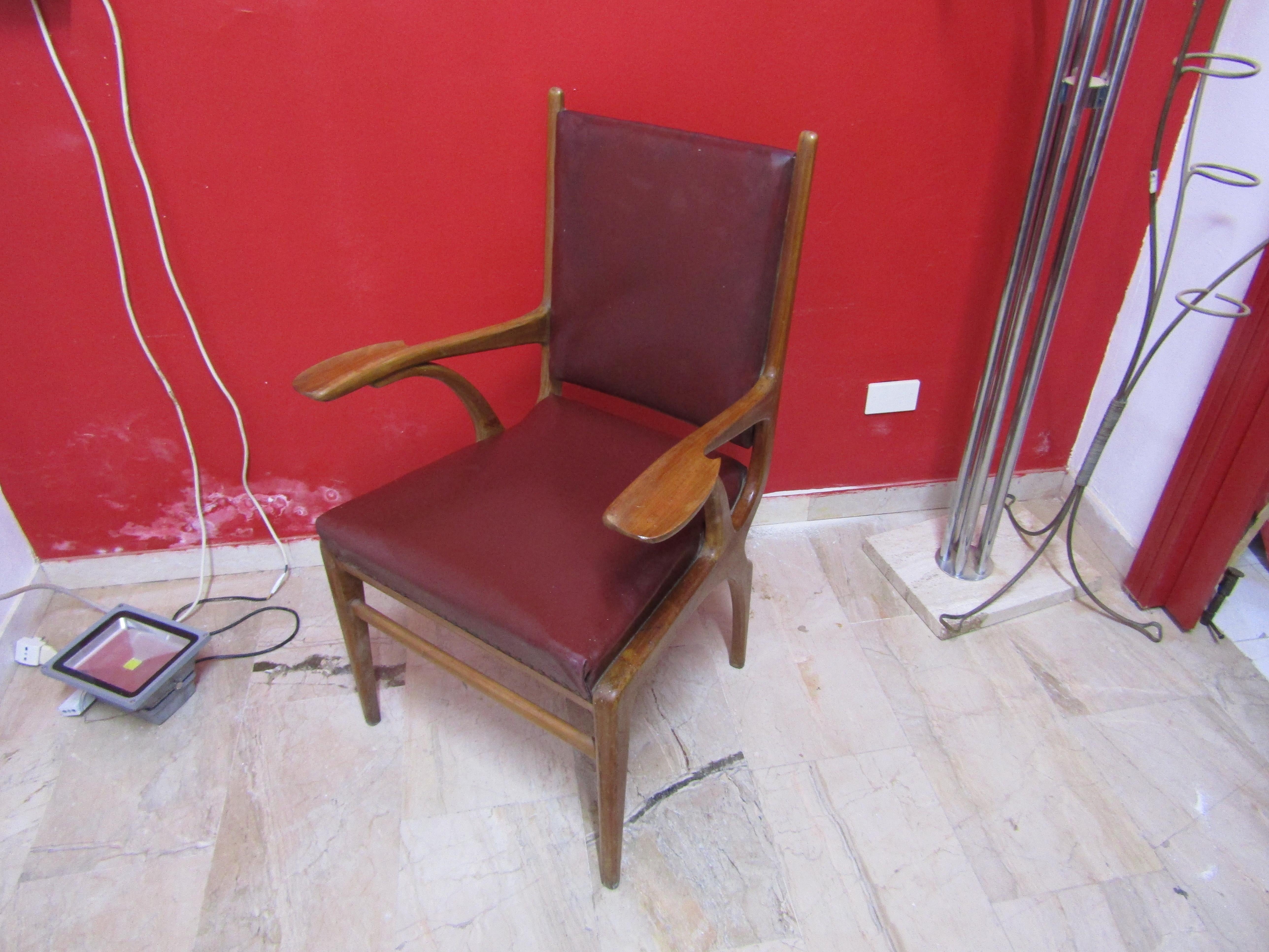 Faux Leather Scandinavian Desk Chair, 1960s