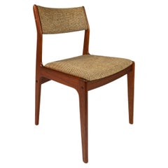 Silla de escritorio escandinava de teca maciza y tela original de D-SCAN, c. 1970