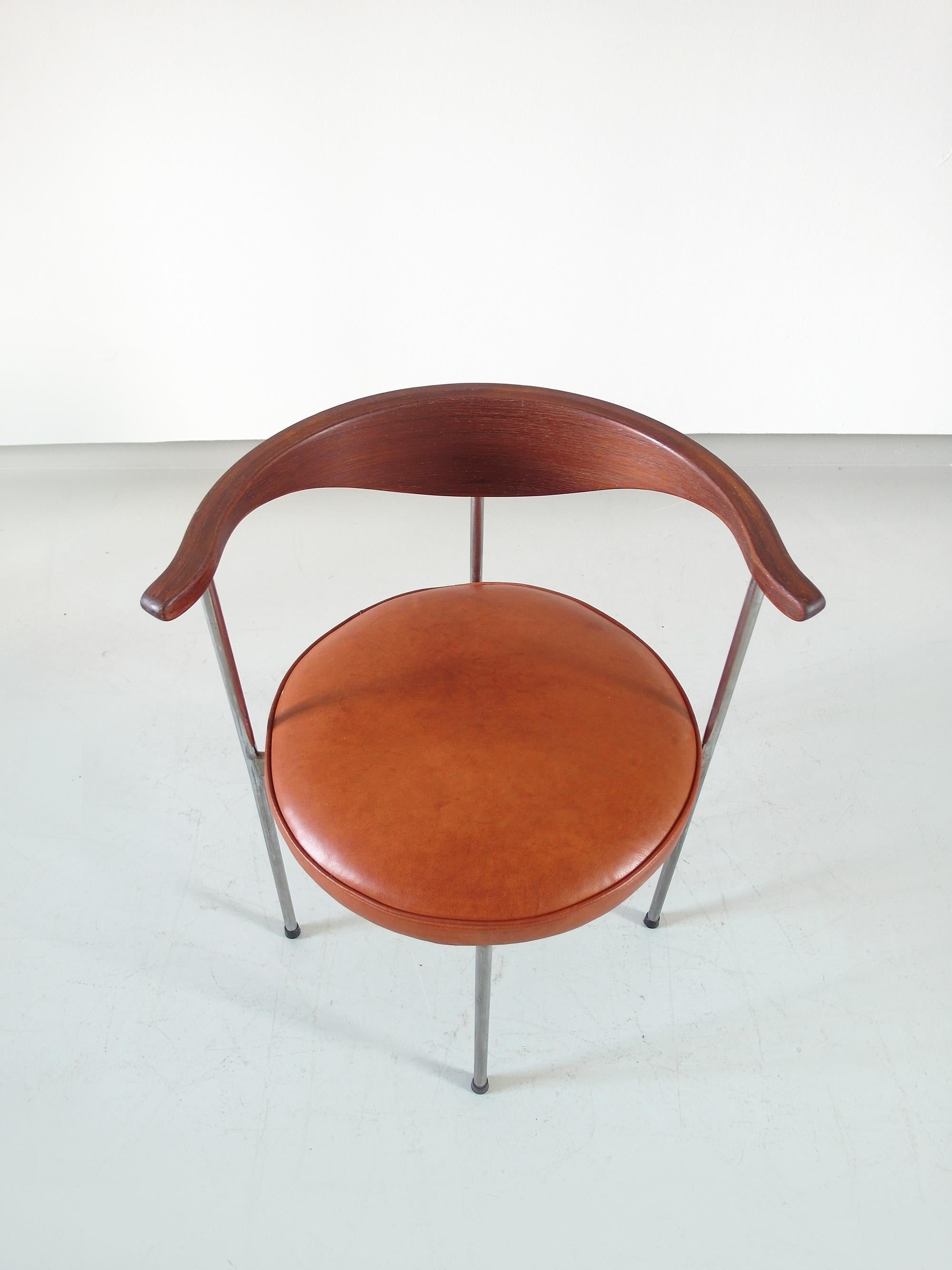Scandinavian Desk Side Chair by Frederik Sieck for Fritz Hansen, Denmark, 1964 3