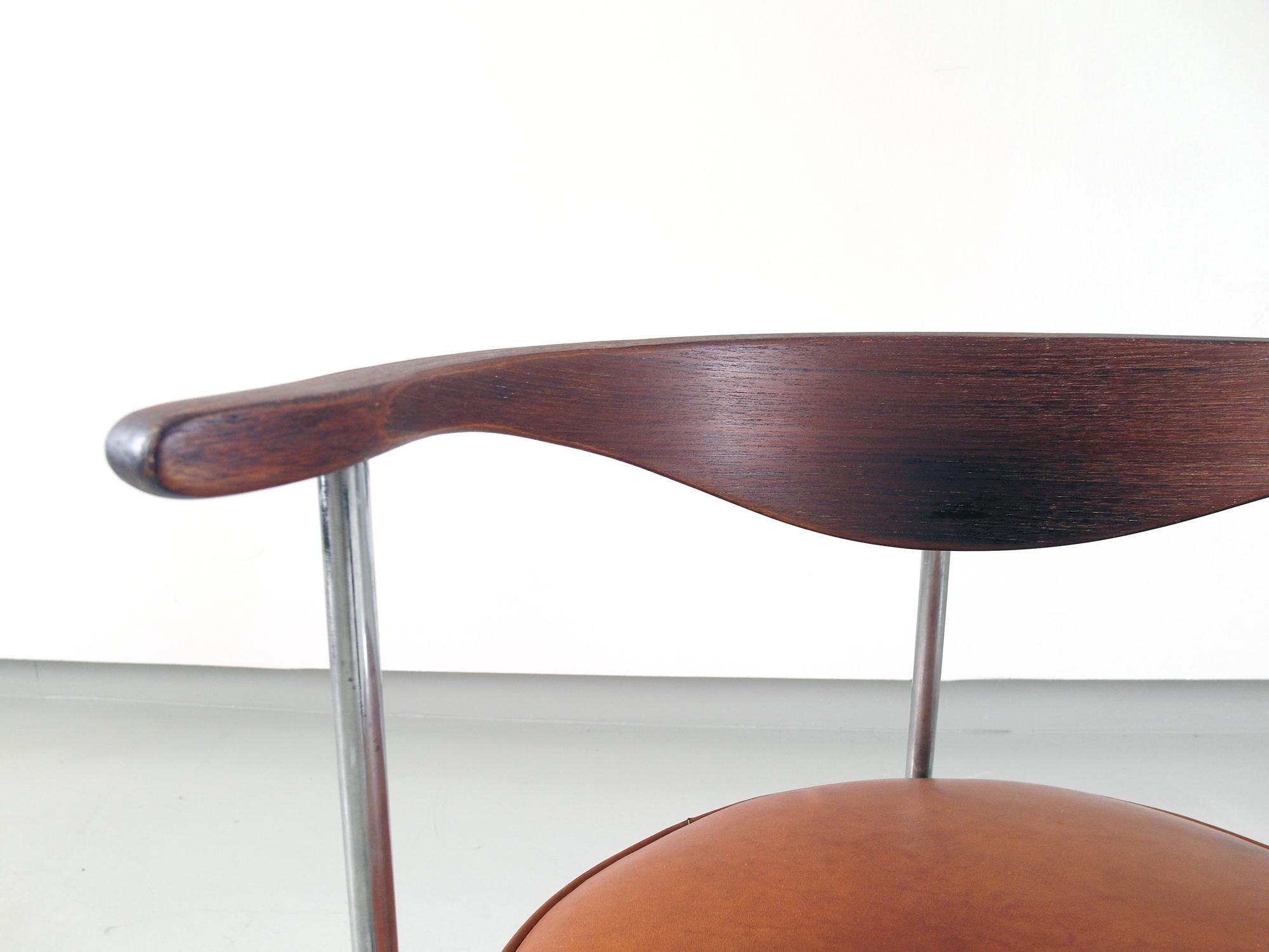 Scandinavian Desk Side Chair by Frederik Sieck for Fritz Hansen, Denmark, 1964 4