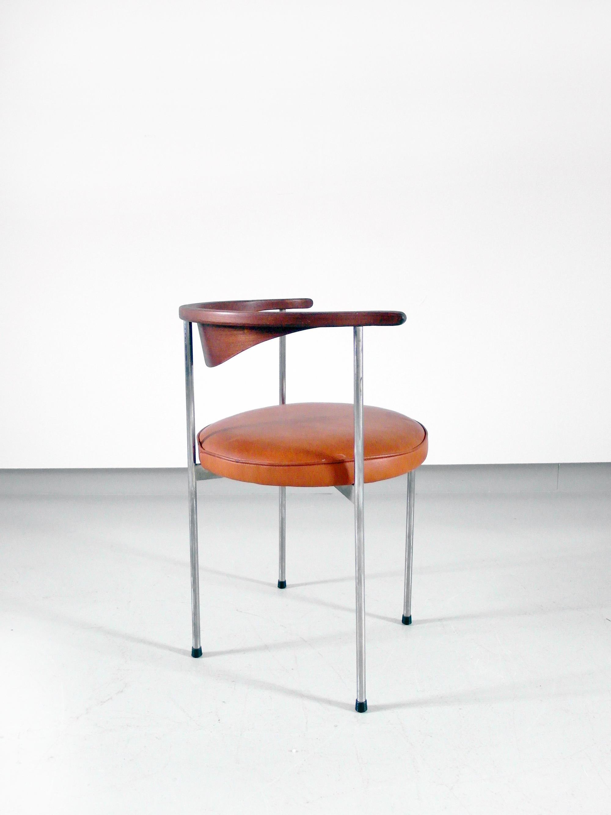 Scandinavian Desk Side Chair by Frederik Sieck for Fritz Hansen, Denmark, 1964 im Zustand „Gut“ in Woudrichem, NL
