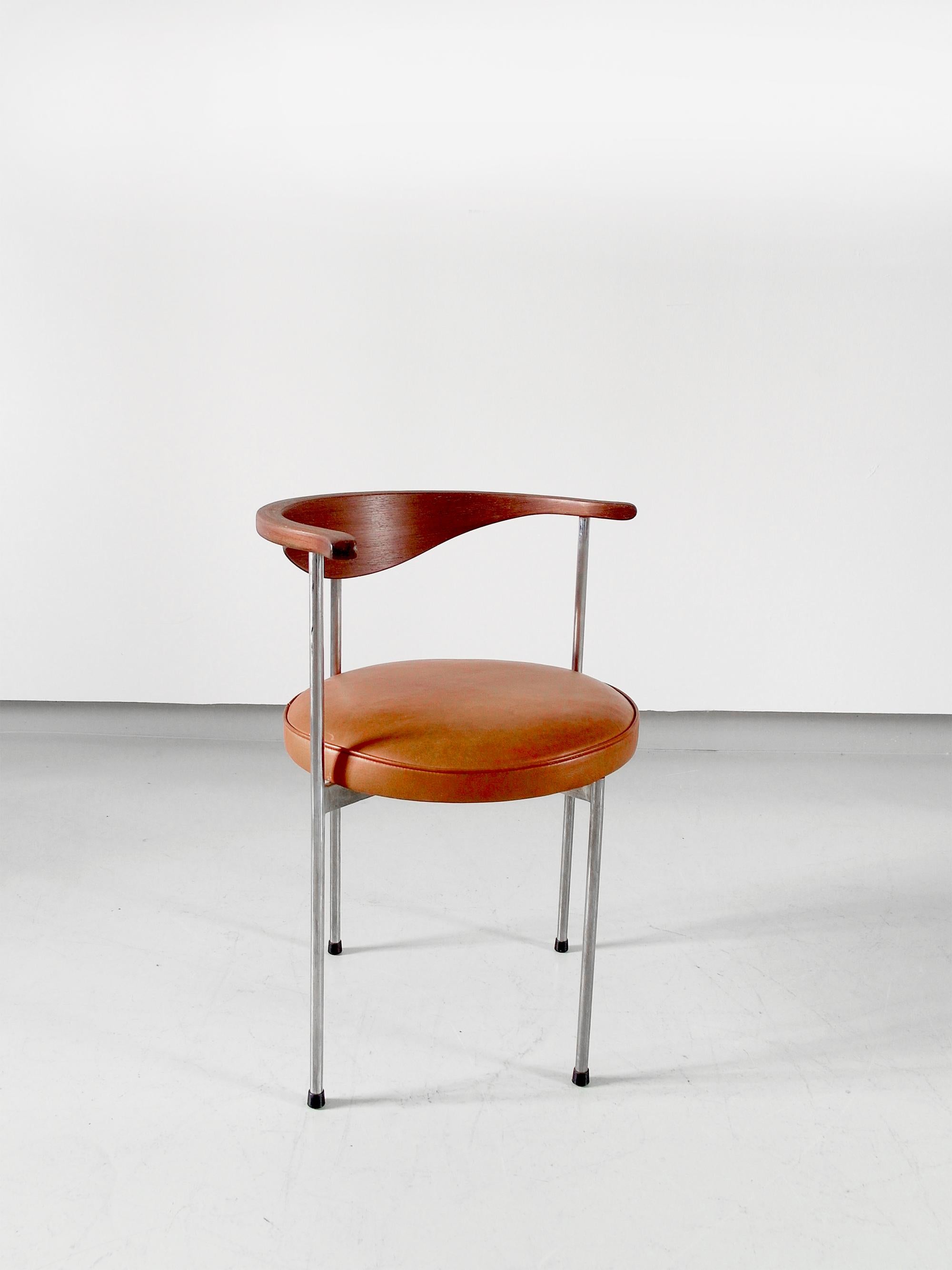 Scandinavian Desk Side Chair by Frederik Sieck for Fritz Hansen, Denmark, 1964 1