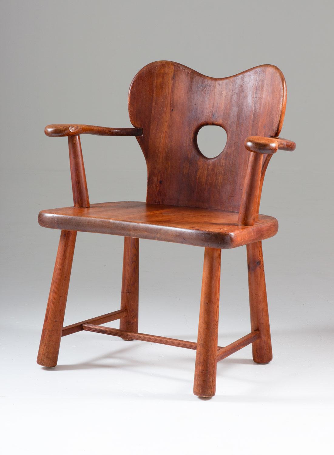 Scandinavian Dining Chairs in Pine by Bo Fjaestad, 1930s 4