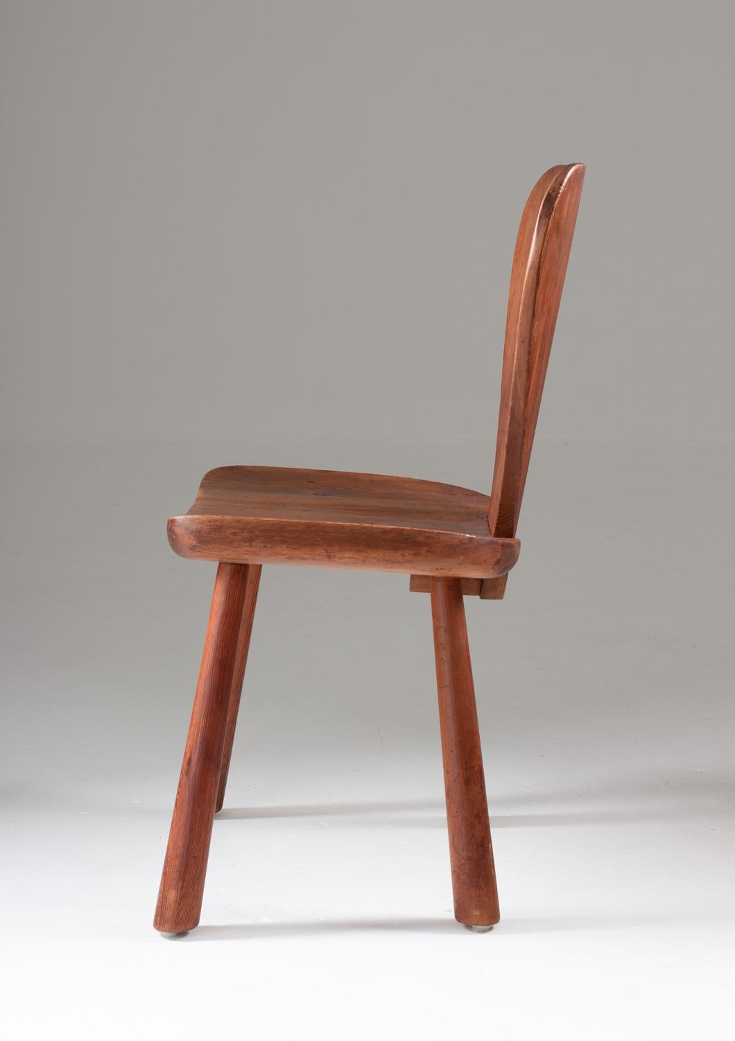 Scandinavian Dining Chairs in Pine by Bo Fjaestad, 1930s In Good Condition In Karlstad, SE