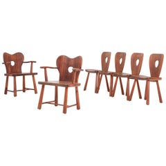 Scandinavian Dining Chairs in Pine by Bo Fjaestad, 1930s