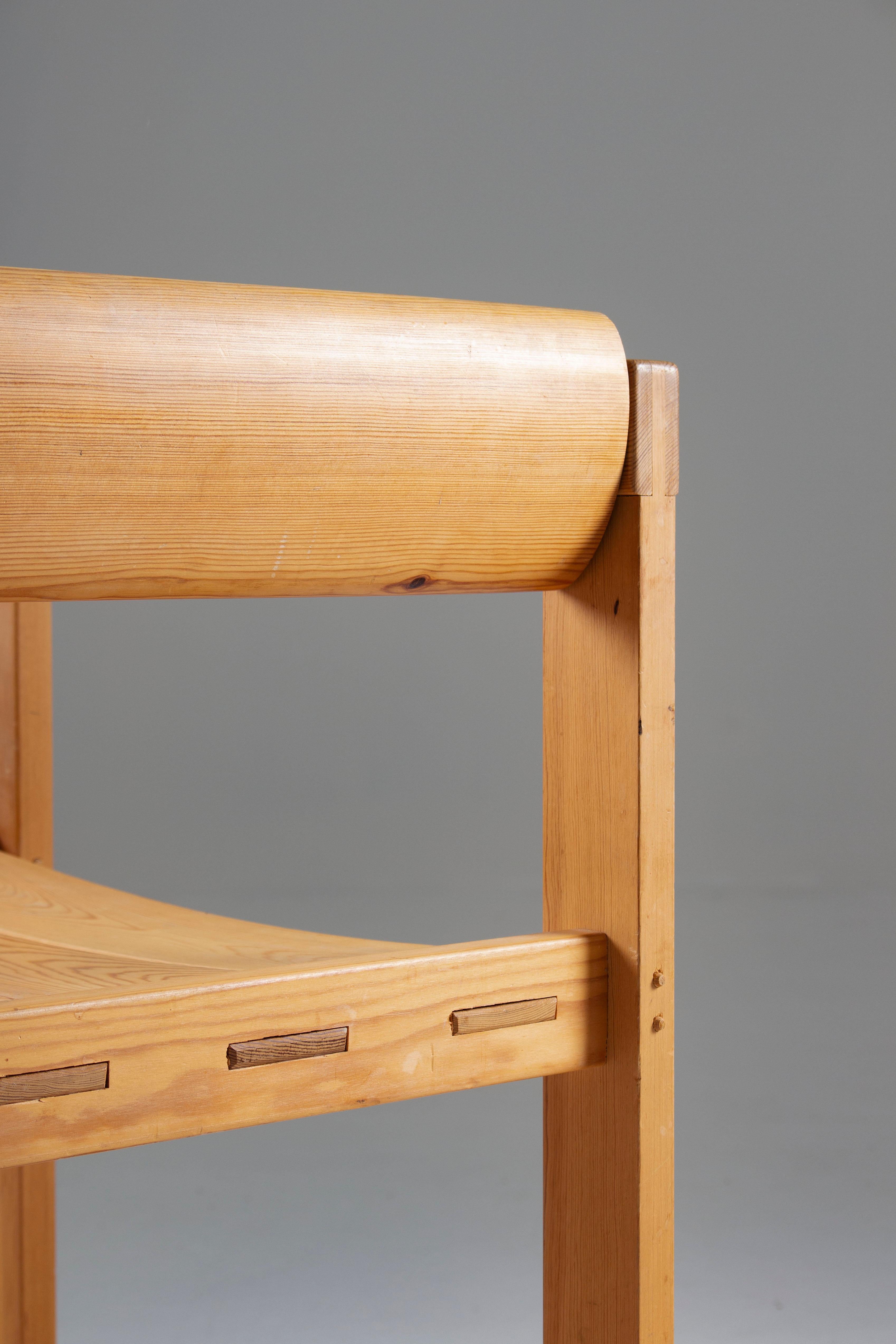 Scandinavian Dining Chairs in Pine, Model 