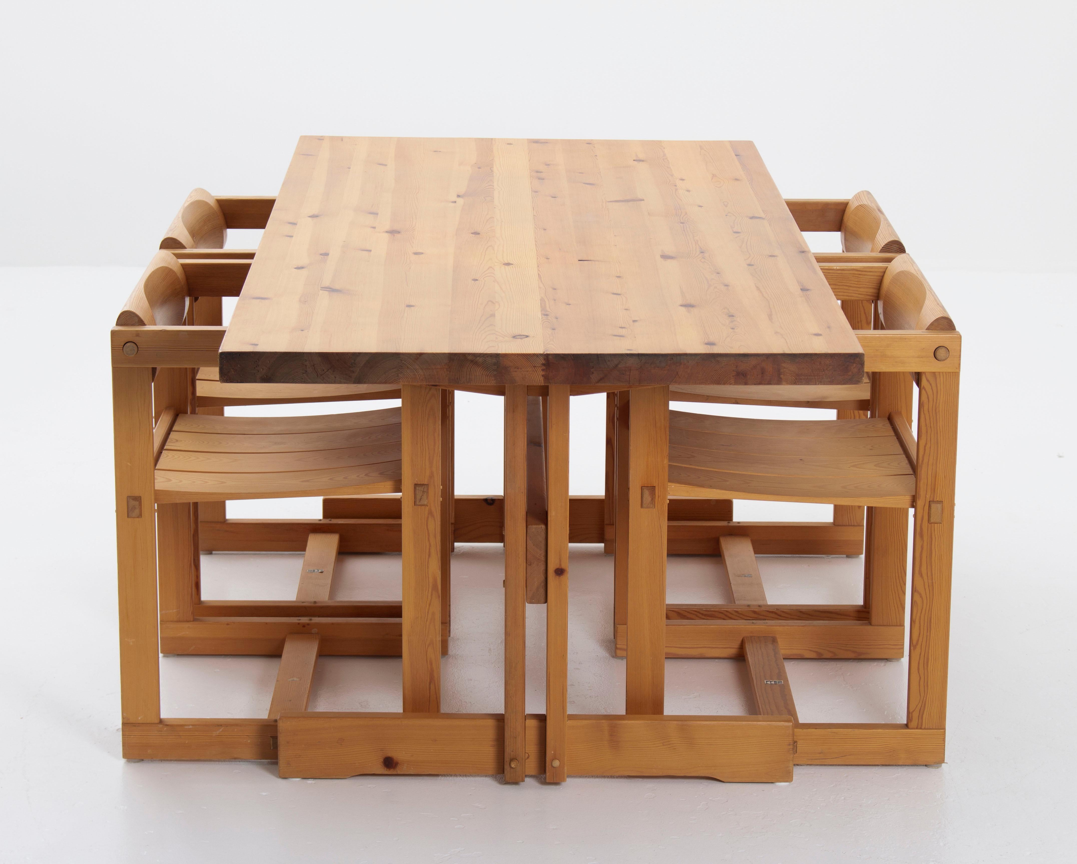 Scandinavian Dining Chairs in Pine, Model 