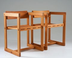 Skandinavische Esszimmerstühle aus Kiefer, Modell „Trybo““ von Edvin Helseth, 1960er Jahre