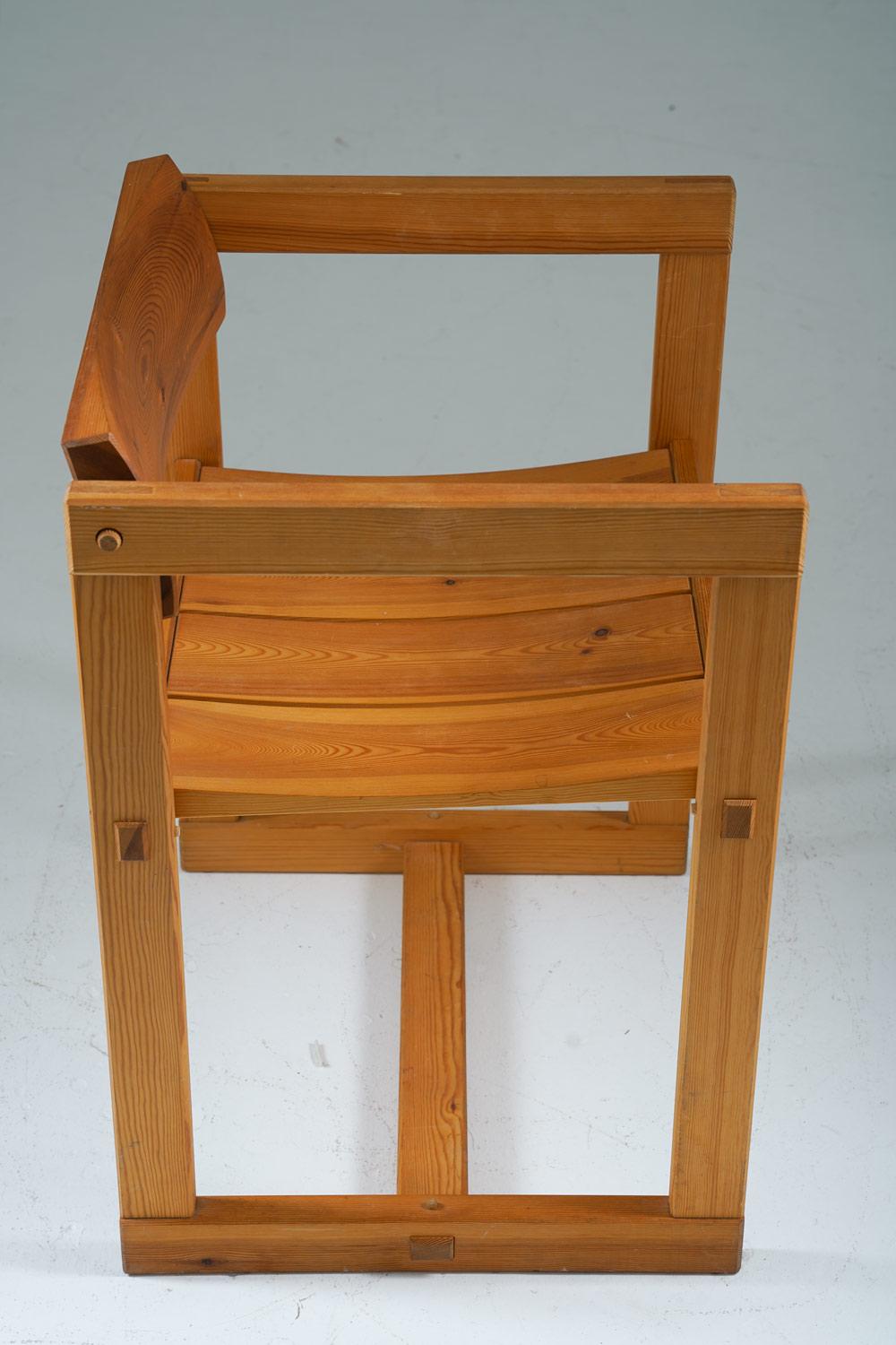 Skandinavische Esszimmerstühle aus Kiefer, Modell „Trybo““ von Edvin Helseth, 1960er Jahre (Kiefernholz) im Angebot