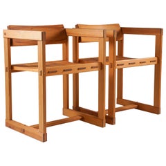 Scandinavian Dining Chairs in Pine, Model "Trybo" by Edvin Helseth, 1960s