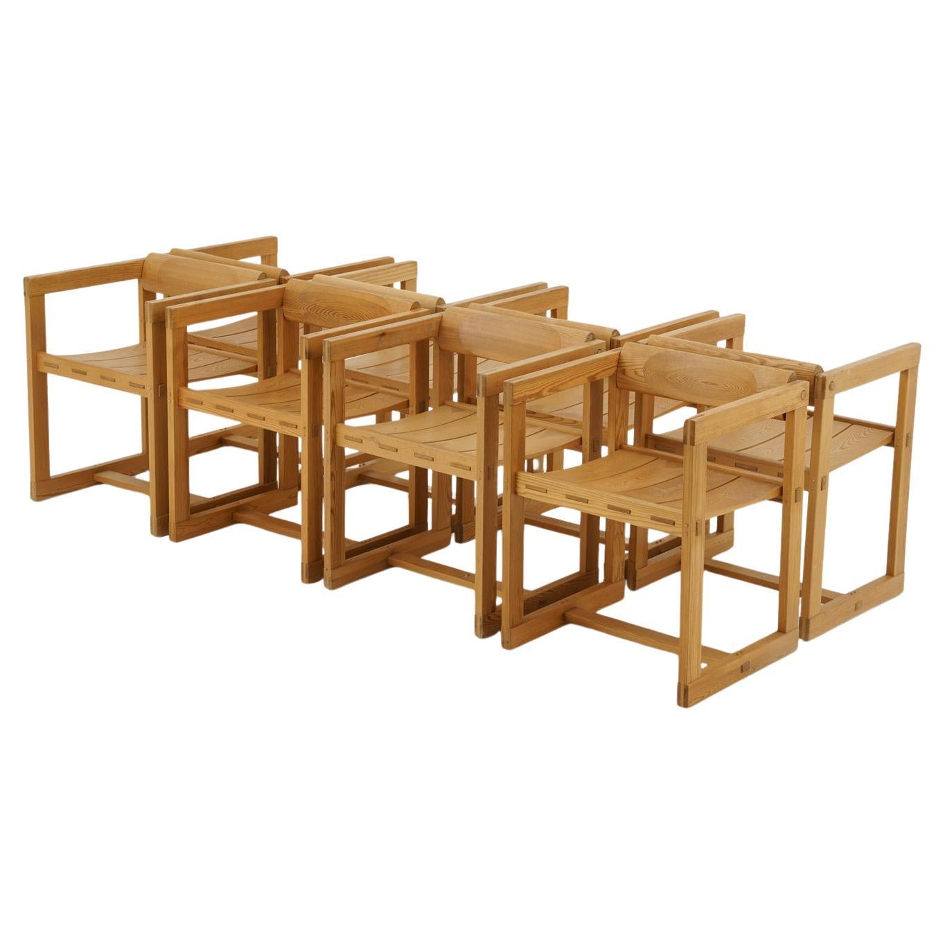 Chaises de salle à manger scandinaves en pin, modèle "Trybo" d'Edvin Helseth, années 1960