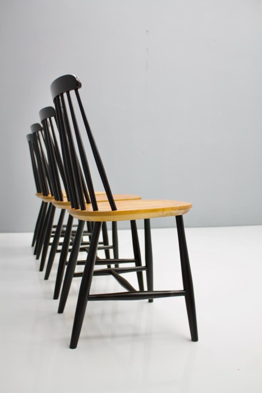 Swedish Scandinavian Dining Wood Chairs by Nesto Sweden, 1950s For Sale