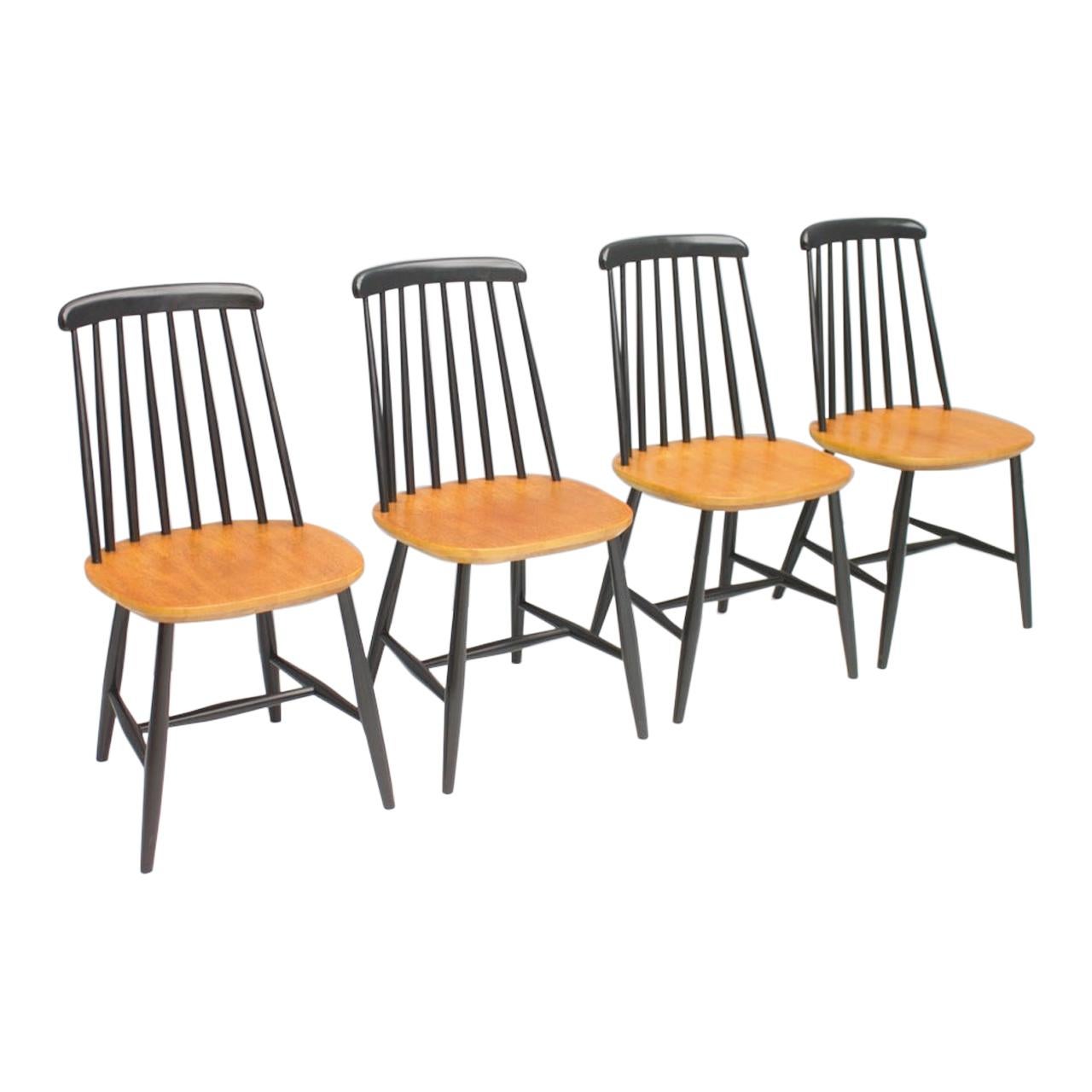 Scandinavian Dining Wood Chairs by Nesto Sweden, 1950s For Sale