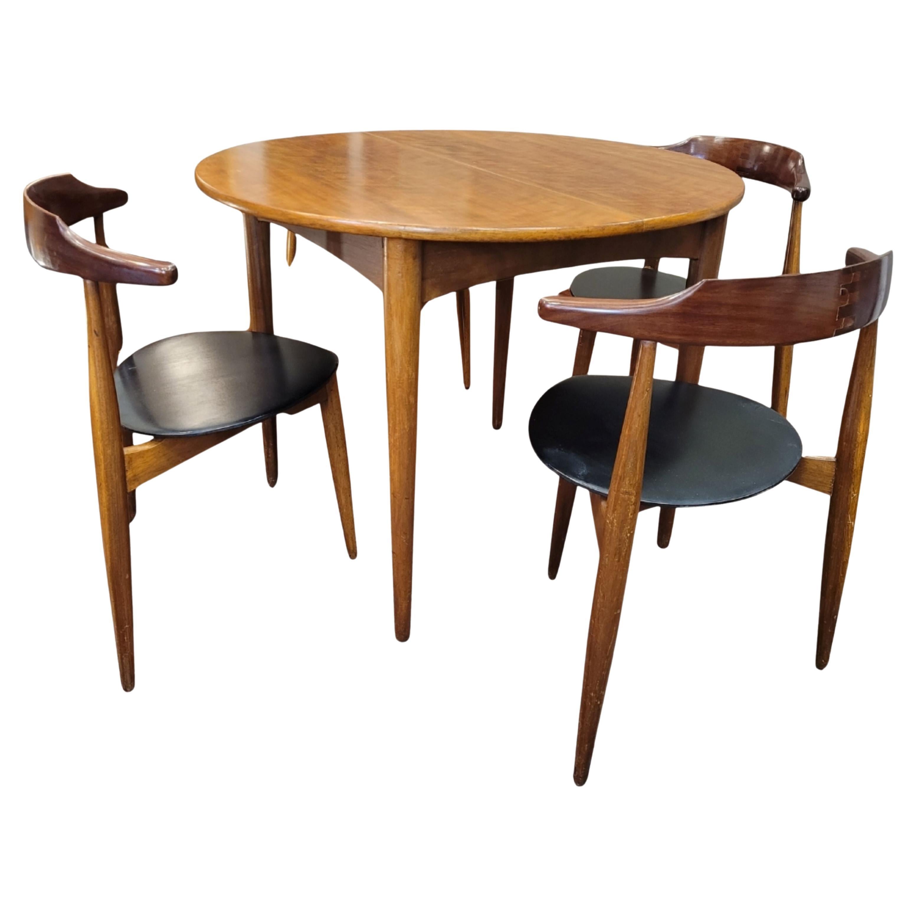 Scandinavian dining set, table and four chairs, Hans Olsen, Denmark For Sale