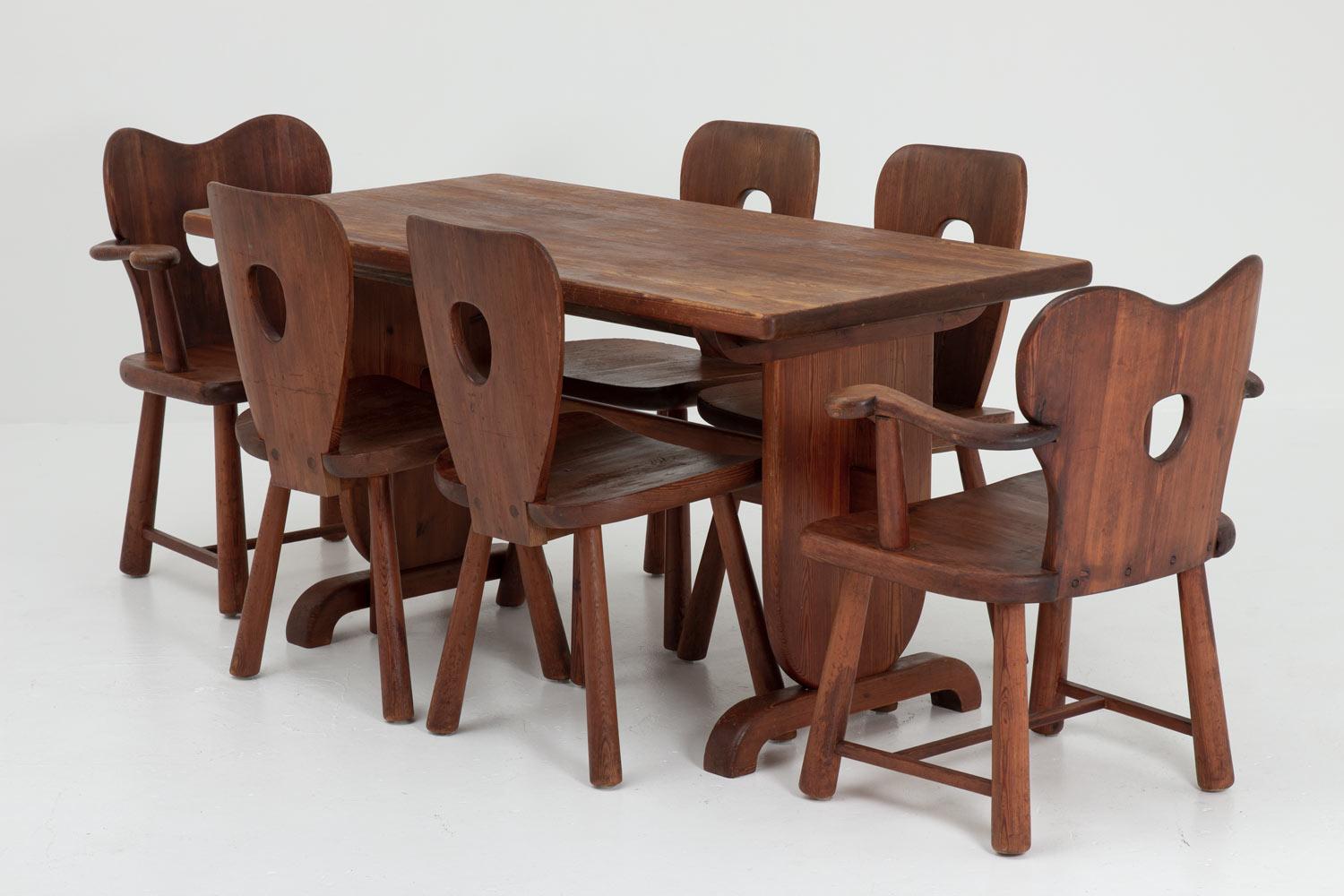 Scandinavian Dining Table in Pine by Bo Fjaestad, 1930s 2