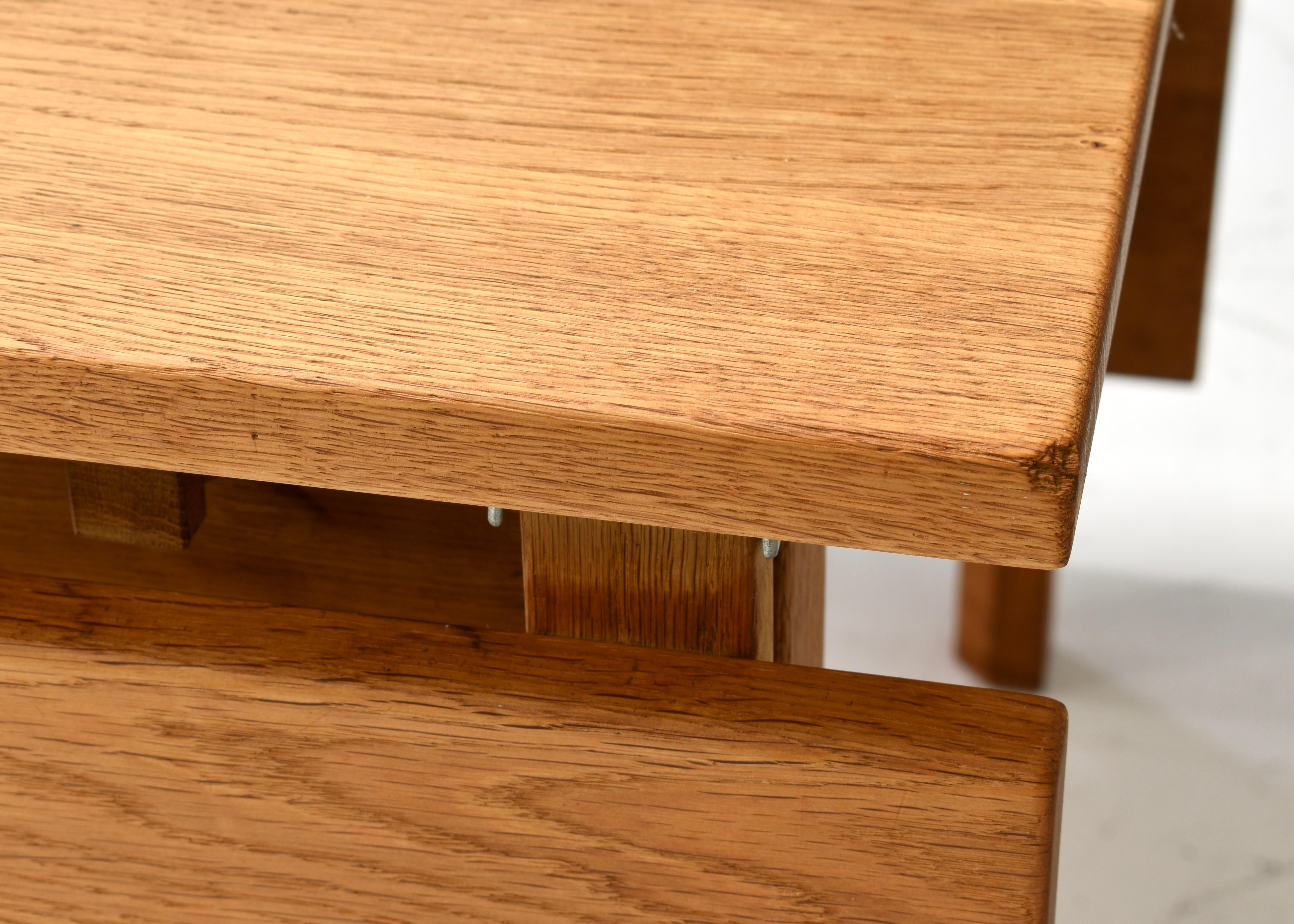Scandinavian drop leaf dining table in solid Oak, Scandinavia - circa 1970-80 For Sale 9