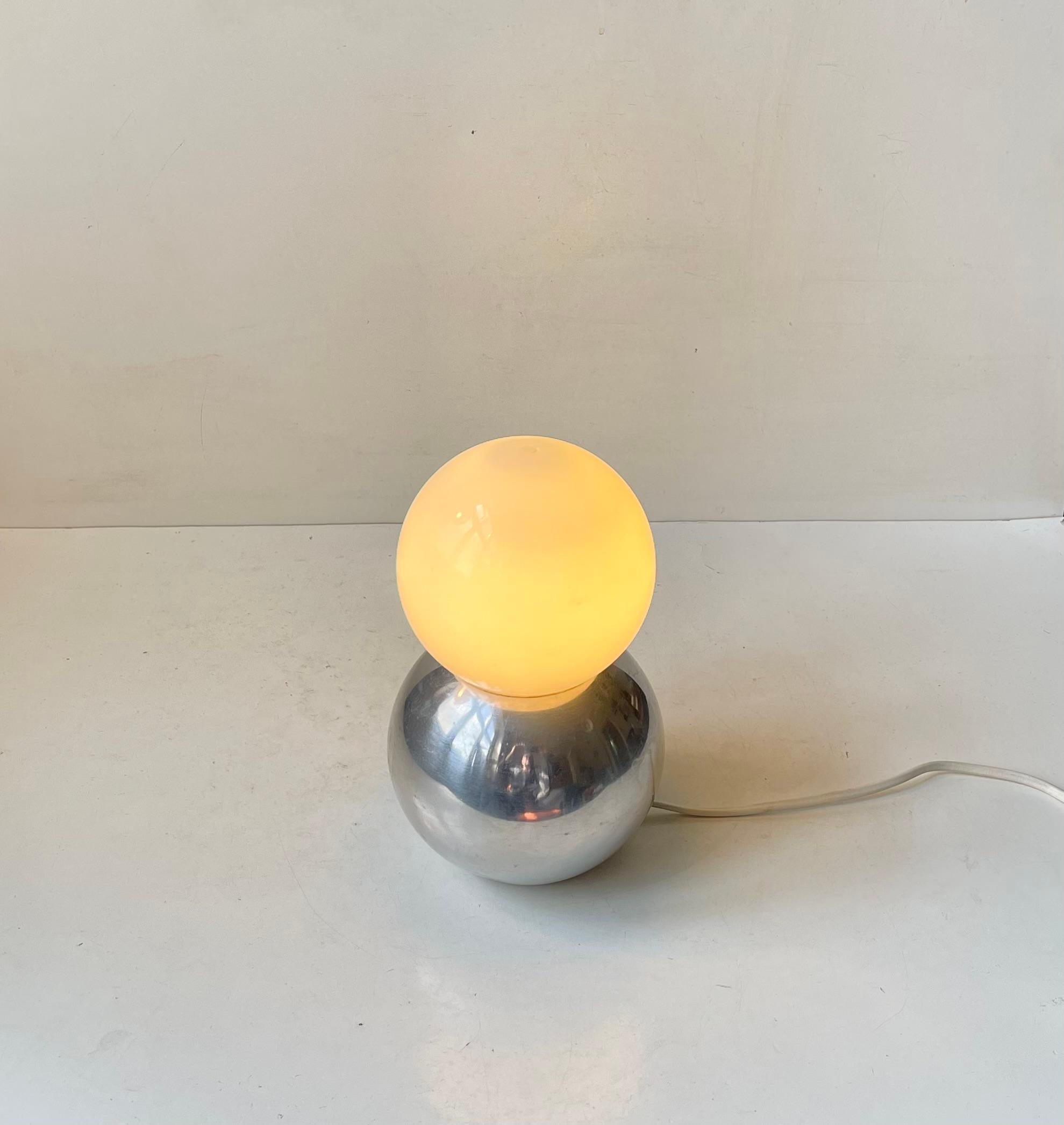Late 20th Century Scandinavian Dual Sphere Table Lamp in Polished Aluminum, 1980s