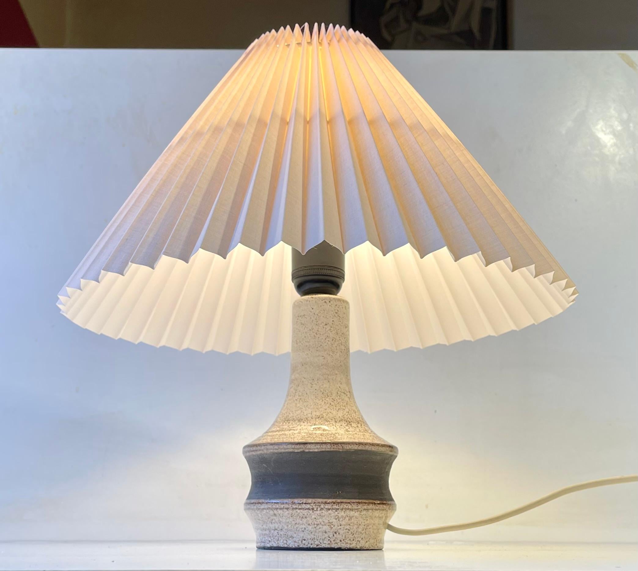 Scandinavian Modern Scandinavian Dusty Glazed Stoneware Table Lamp, 1970s For Sale