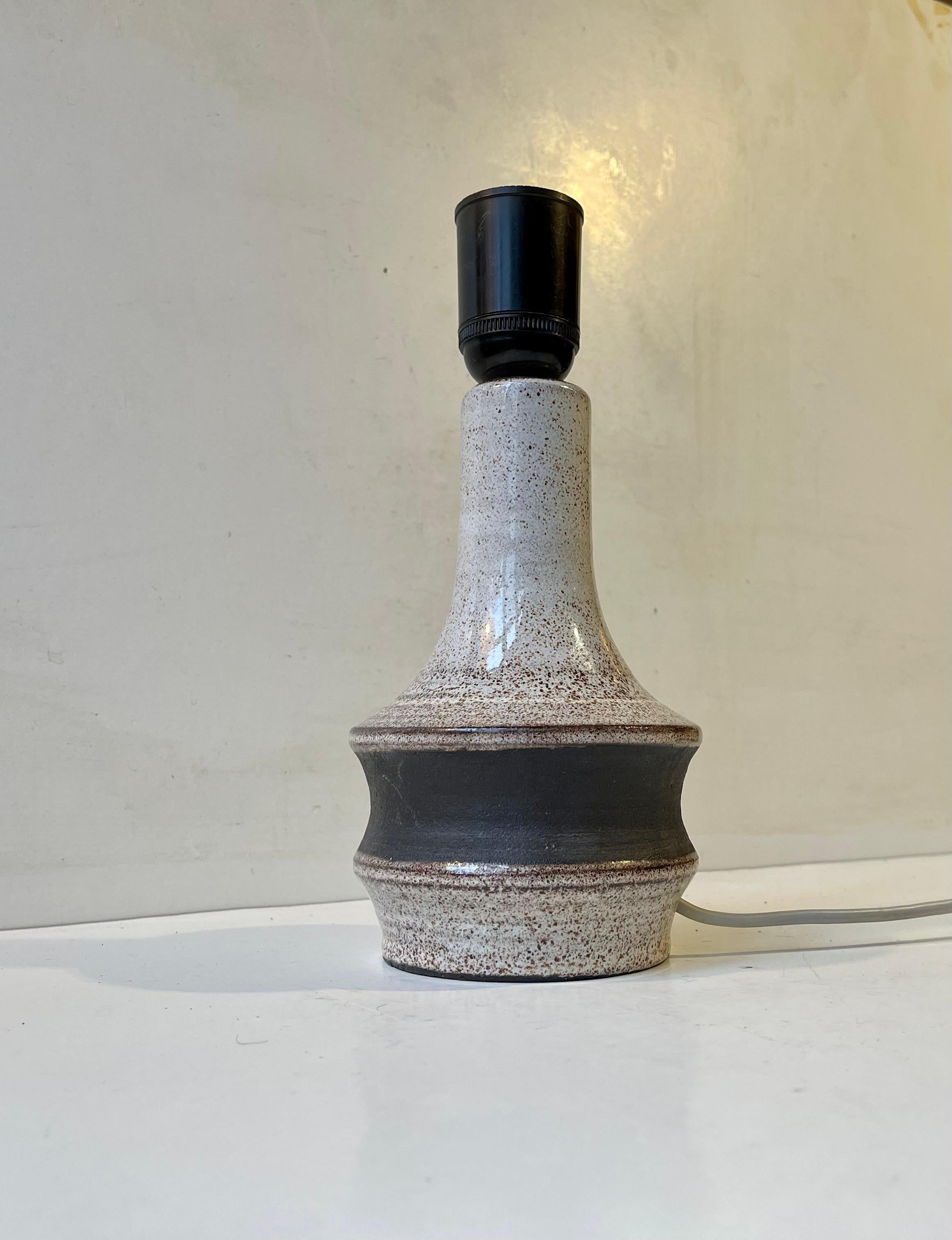 Danish Scandinavian Dusty Glazed Stoneware Table Lamp, 1970s For Sale