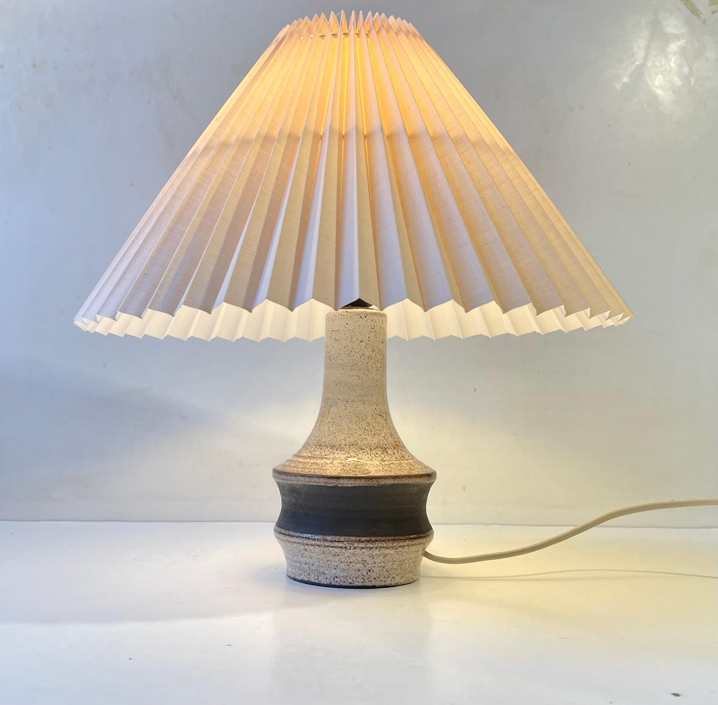 Late 20th Century Scandinavian Dusty Glazed Stoneware Table Lamp, 1970s For Sale