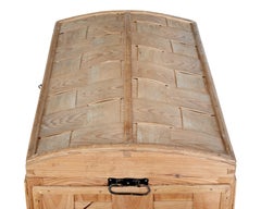 Scandinavian early 20th century woven pine dome top trunk