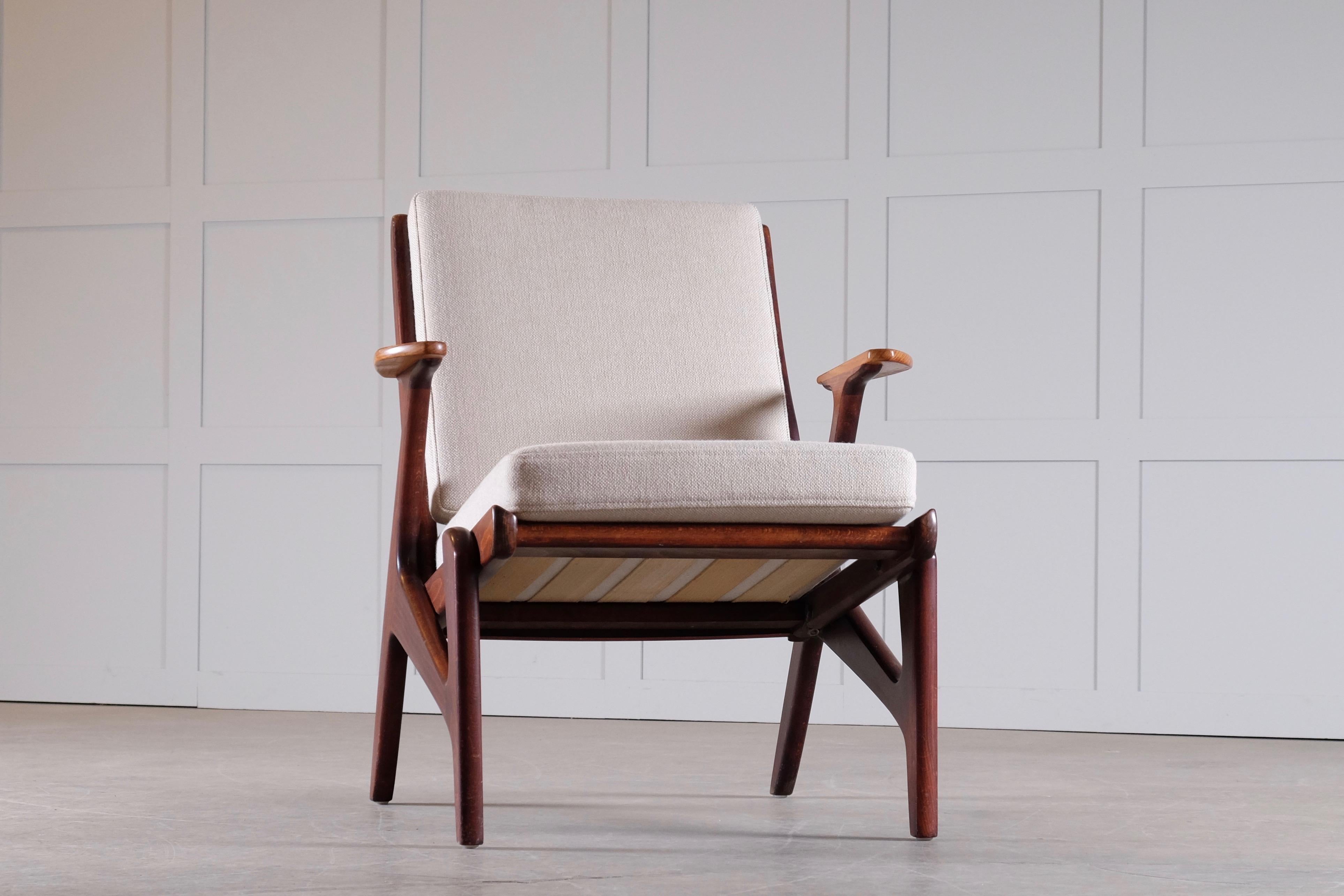 Beech Scandinavian Easy Chair, 1960s For Sale