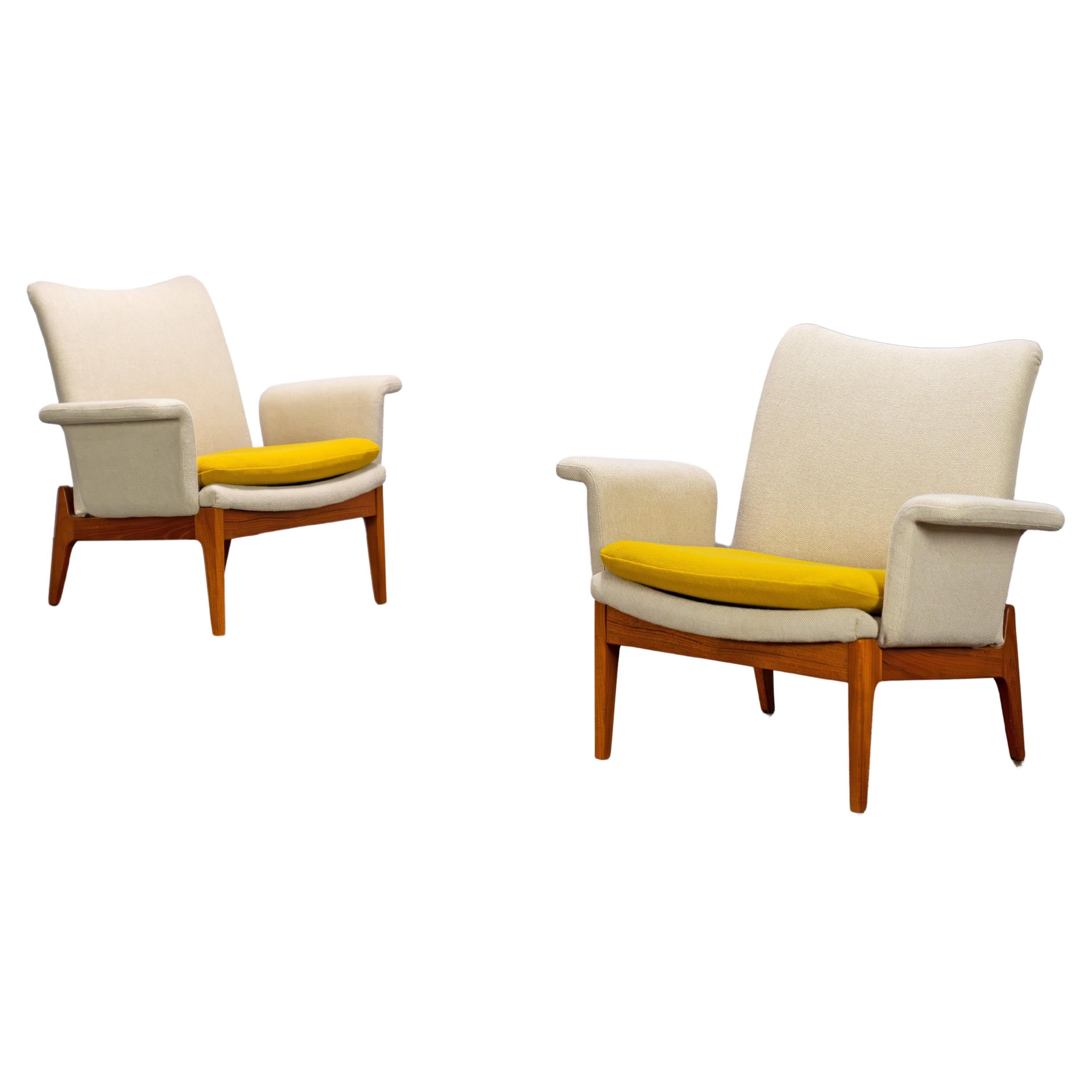 Scandinavian Easy Chairs by Finn Juhl, Mod. 112 France & Søn Denmark 60s For Sale