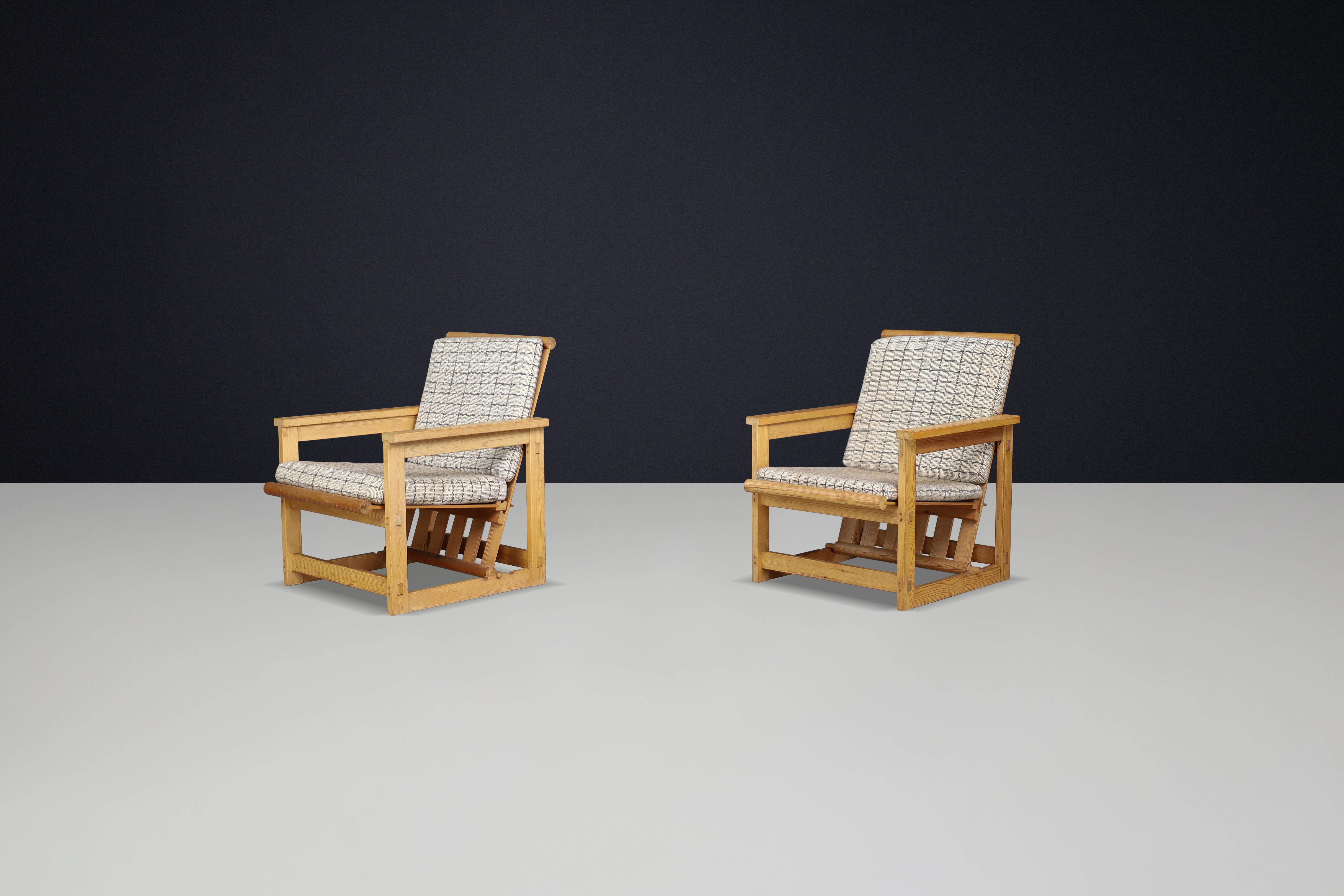 20ième siècle Fauteuil de salon scandinave Edvin Helseth en pin modèle 