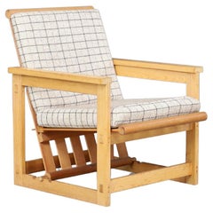 Fauteuil de salon scandinave Edvin Helseth en pin modèle "Trybo" Norvège, années 1960