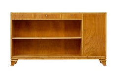 Scandinavian elm and birch low open bookcase