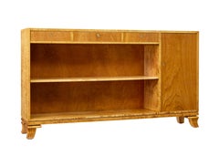 Scandinavian elm and birch low open bookcase