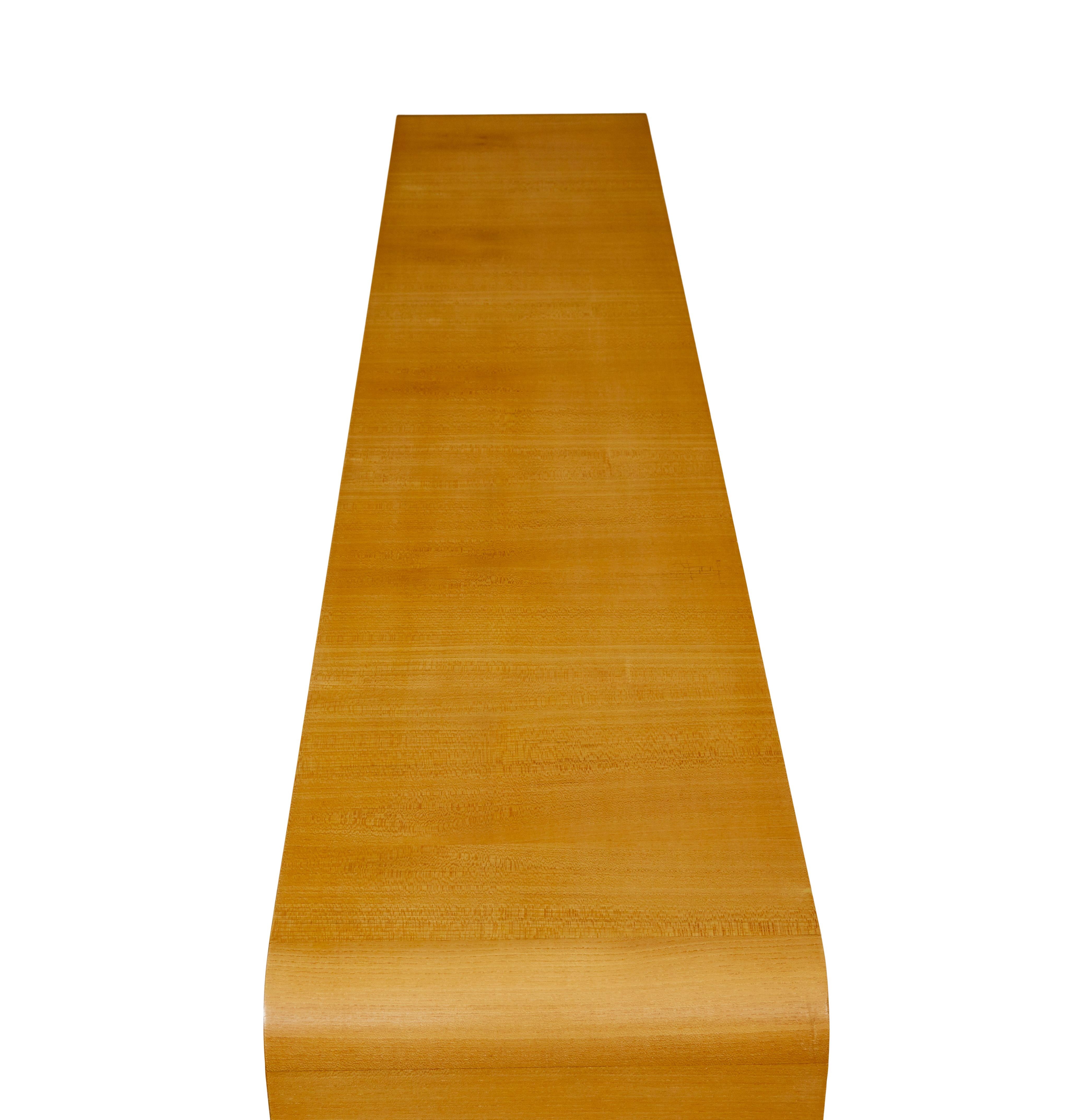 20th Century Scandinavian elm and burr low open bookcase