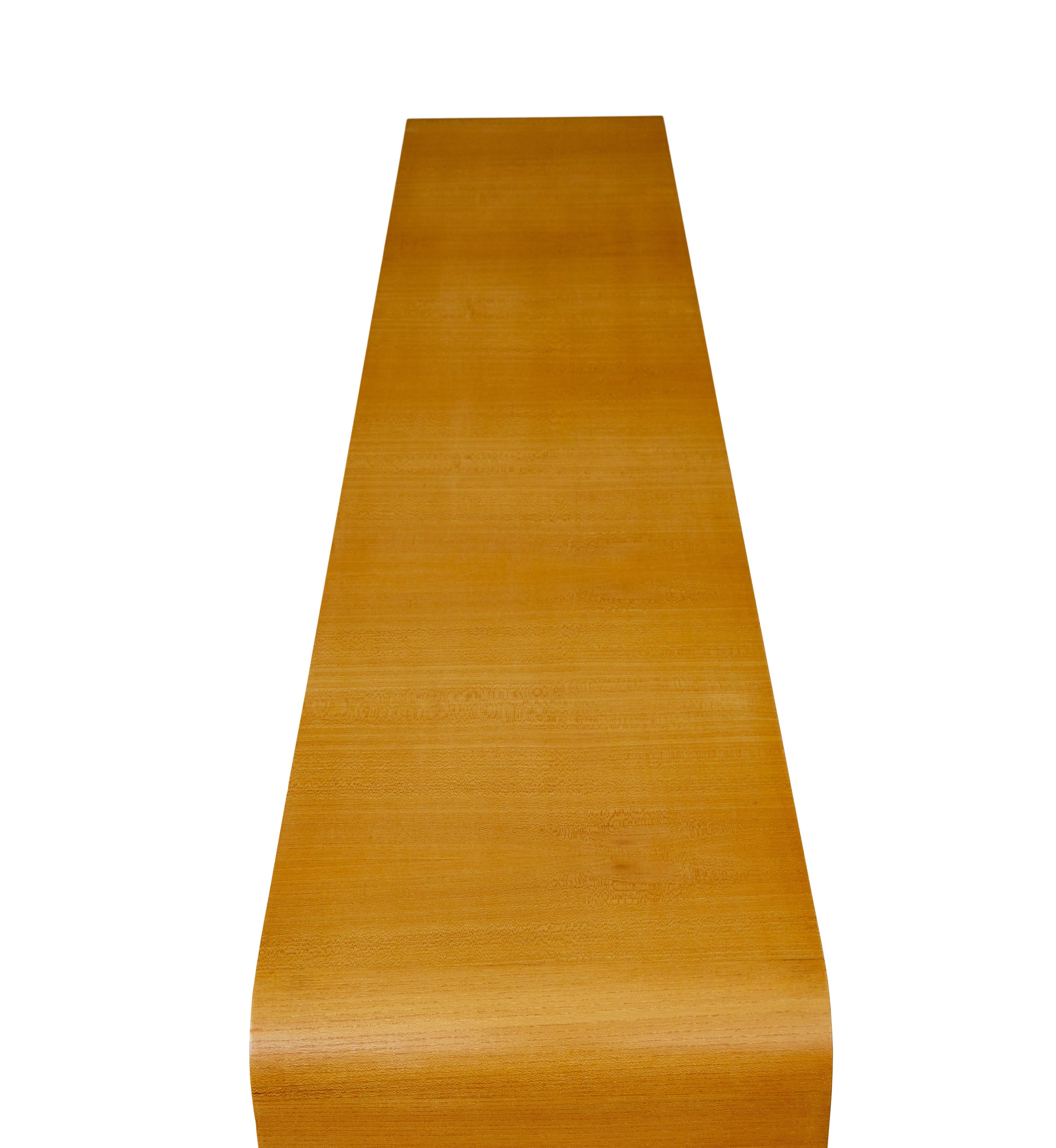 Elm Scandinavian elm and burr low open bookcase