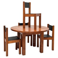 Scandinavian Elm Dining Room Set by Michel Milleret, France 1979